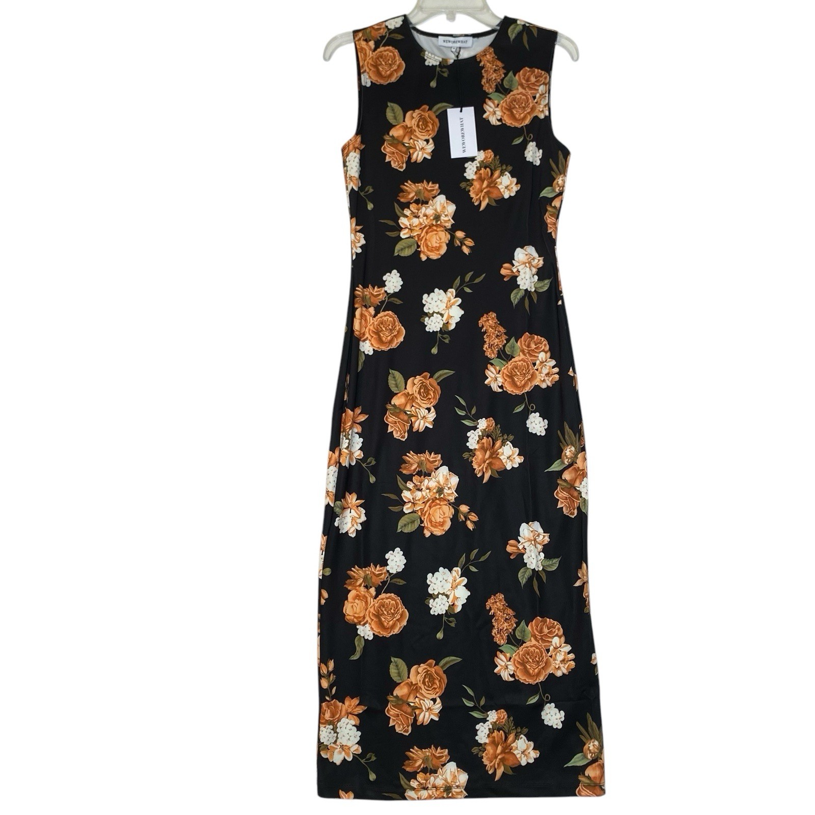 WeWoreWhat Revolve Midi Tank Dress M Floral Stretch Grunge Romance Gothic Chic
