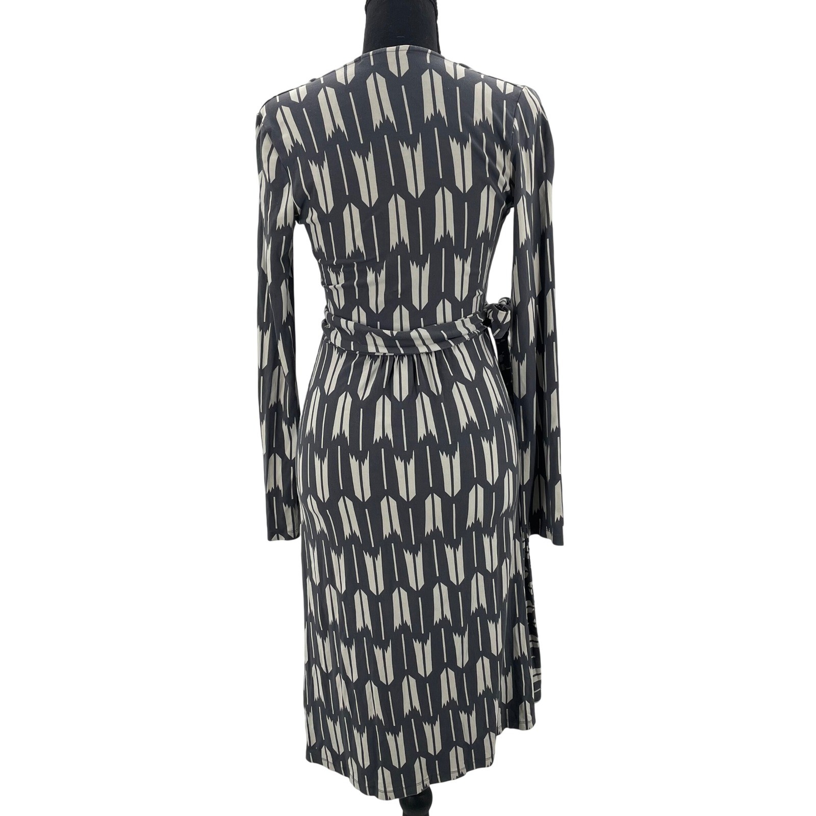 Boden Wrap Dress Arrow Print Long Sleeve Viscose Blend Women’s Size 4R