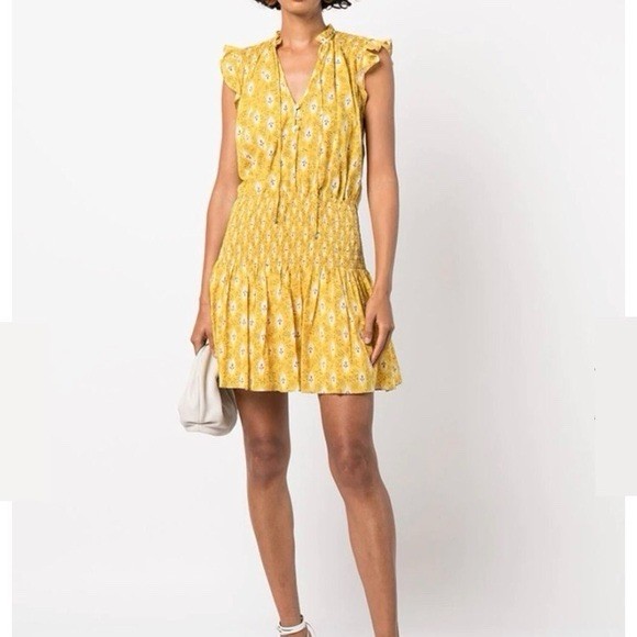 Veronica Beard Rayna Botanical Ikat Mini Dress Open Back Size 4