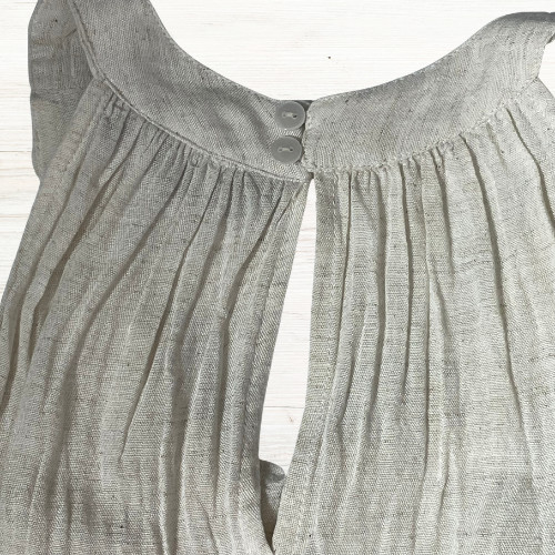 Millie Gabrielle Dress 1X Ivory Halter A-Line Midi Flowy Cotton Rayon Boho