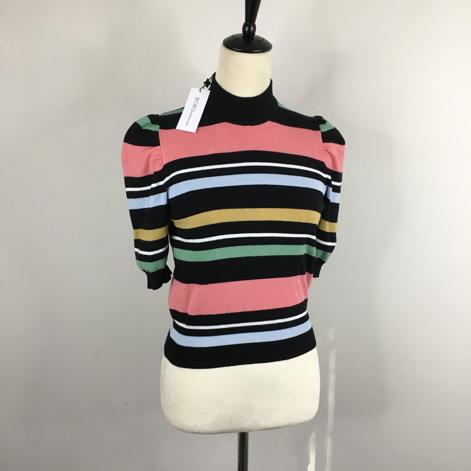 NWT BCBGENERATION MultiColor Striped Knit Sweater & Skirt Set Womens sz Small/XS