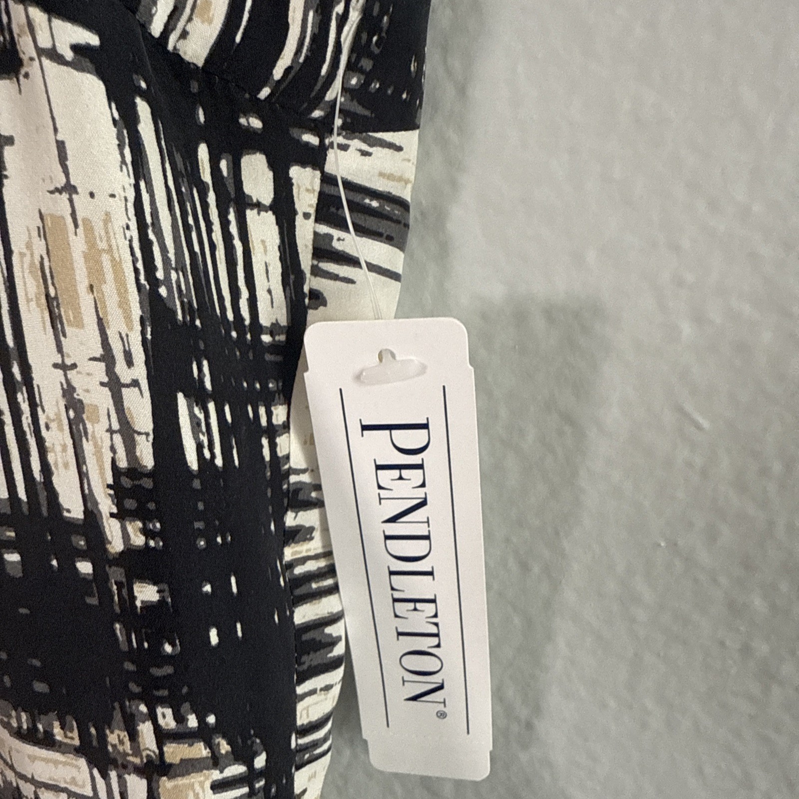 Pendleton 100% Silk Dress Lined Classic Sleeveless Career Sz 12 Cream/Black/Gold