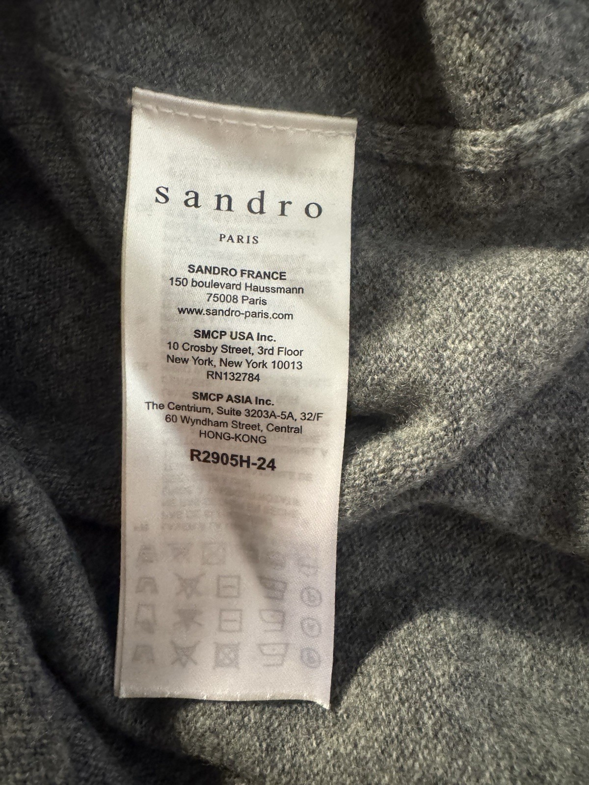 Sandro Paris Wool Cashmere Blend Gray Dress Long Sz 46/ US Small