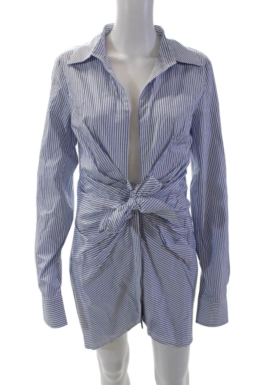 Choosy Blue White Pinstripe Mini Dress Women’s Long Sleeve NWT – Various Sizes