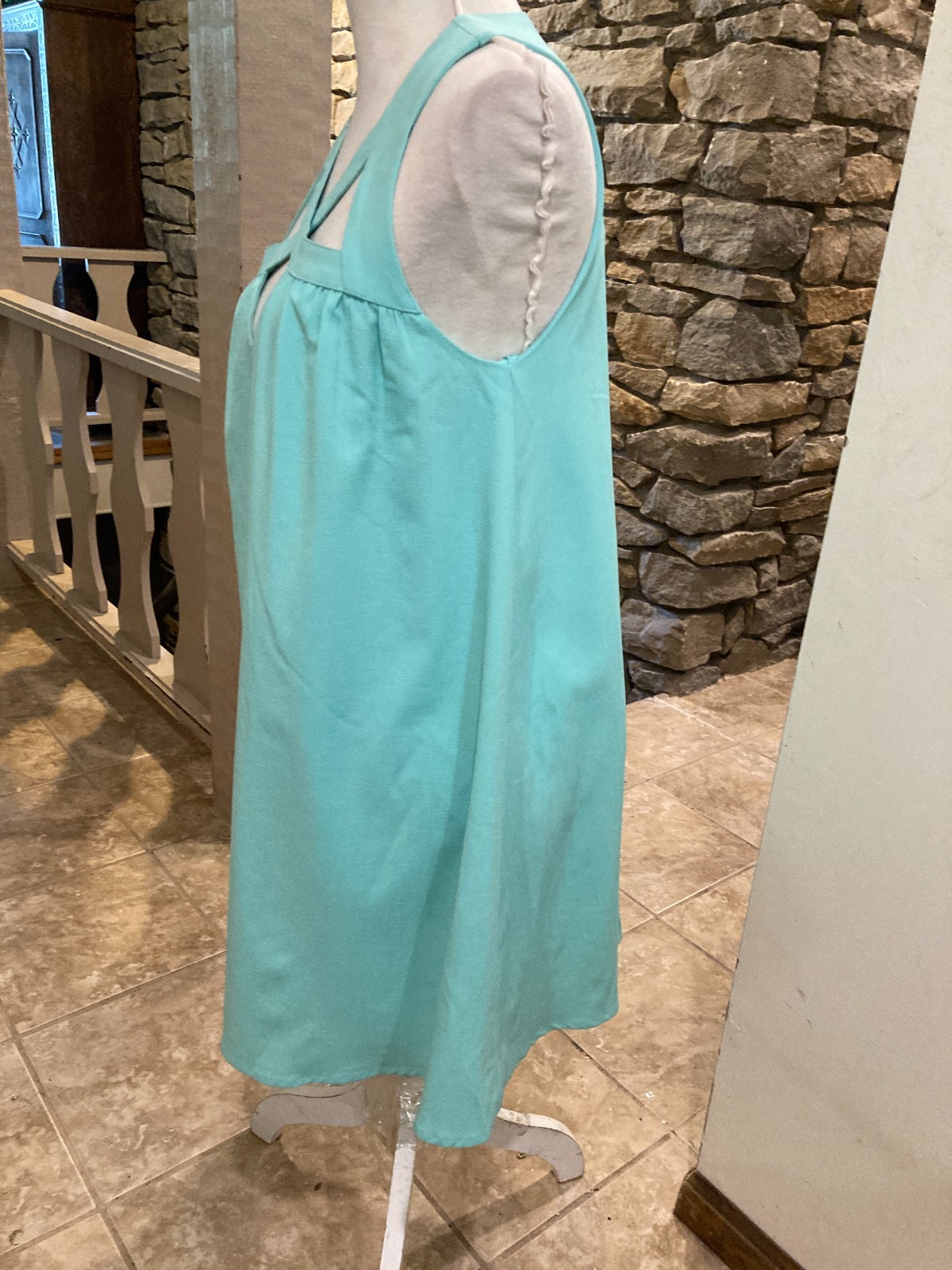 Filly Flair Tunic Dress, Small, light green, Crisscross front back zipper lined