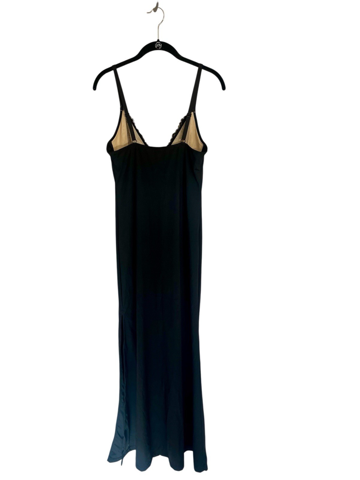 NWT Popilush Shapewear Lace V Neck Side Slit Slimming Maxi Slip Dress black L