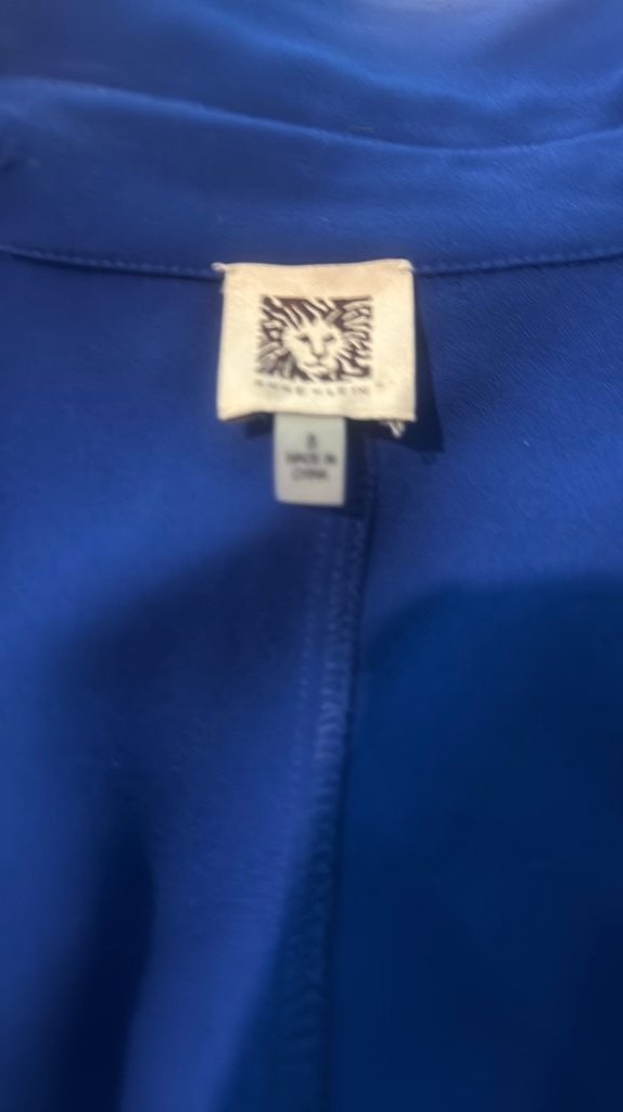 Versace Blue Sleeveless Button-Down Dress with Belt