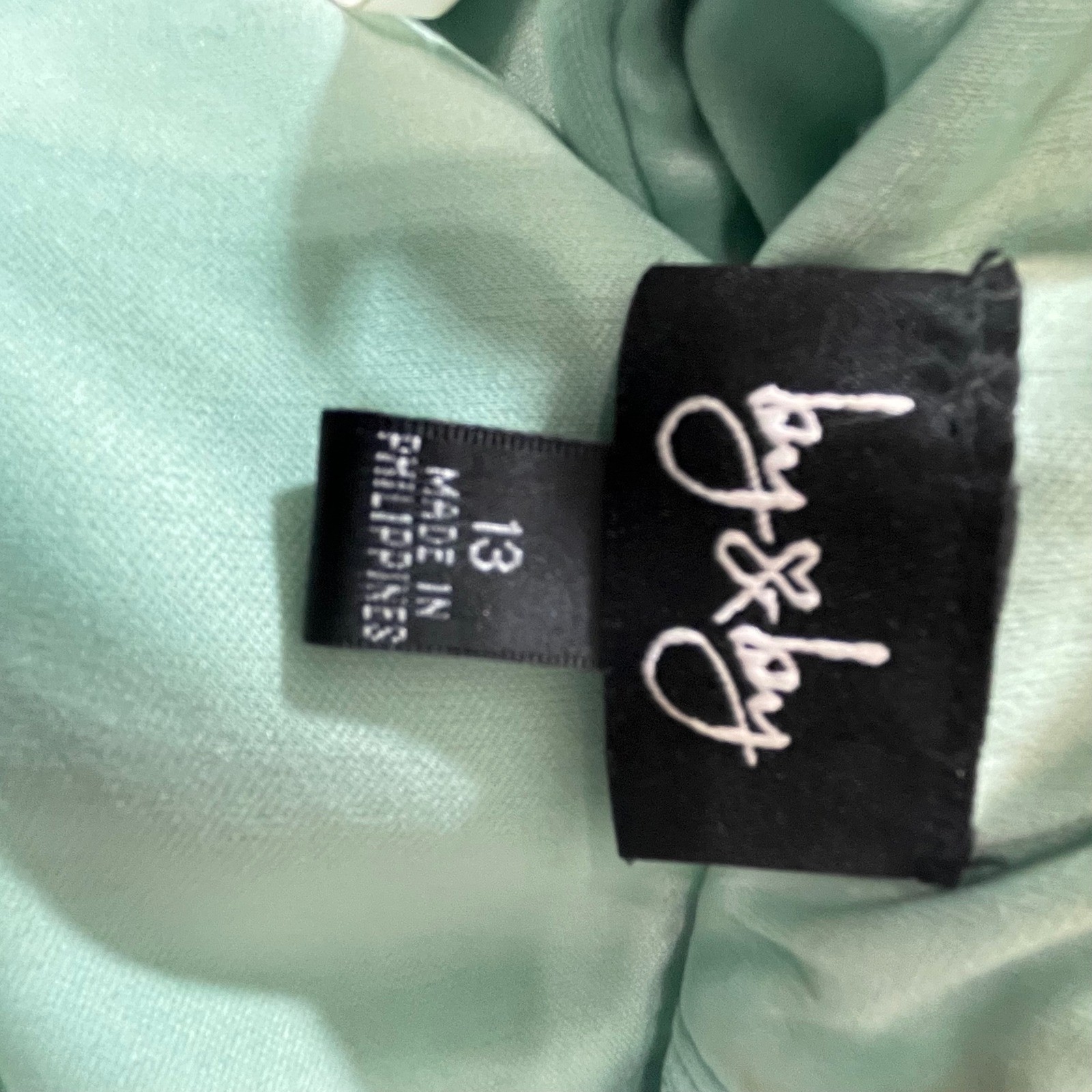 By & By Mint Green Strapless Sequin Chevron Tulle Party Dress Junior 13 Coastal