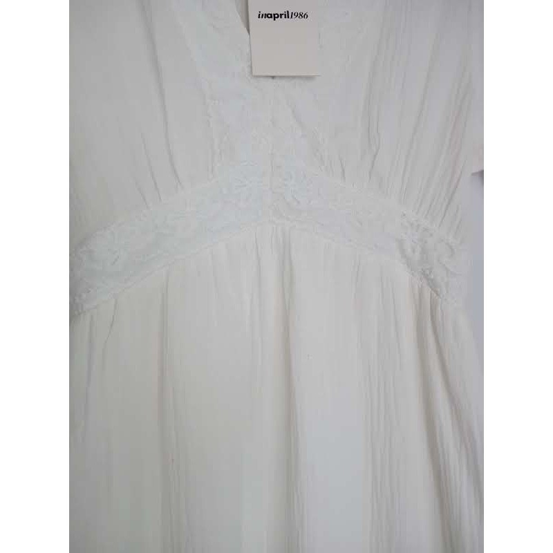 NWT Parisian White 100% Cotton Gauze Coastal Boho Maxi Dress M Paris Designer