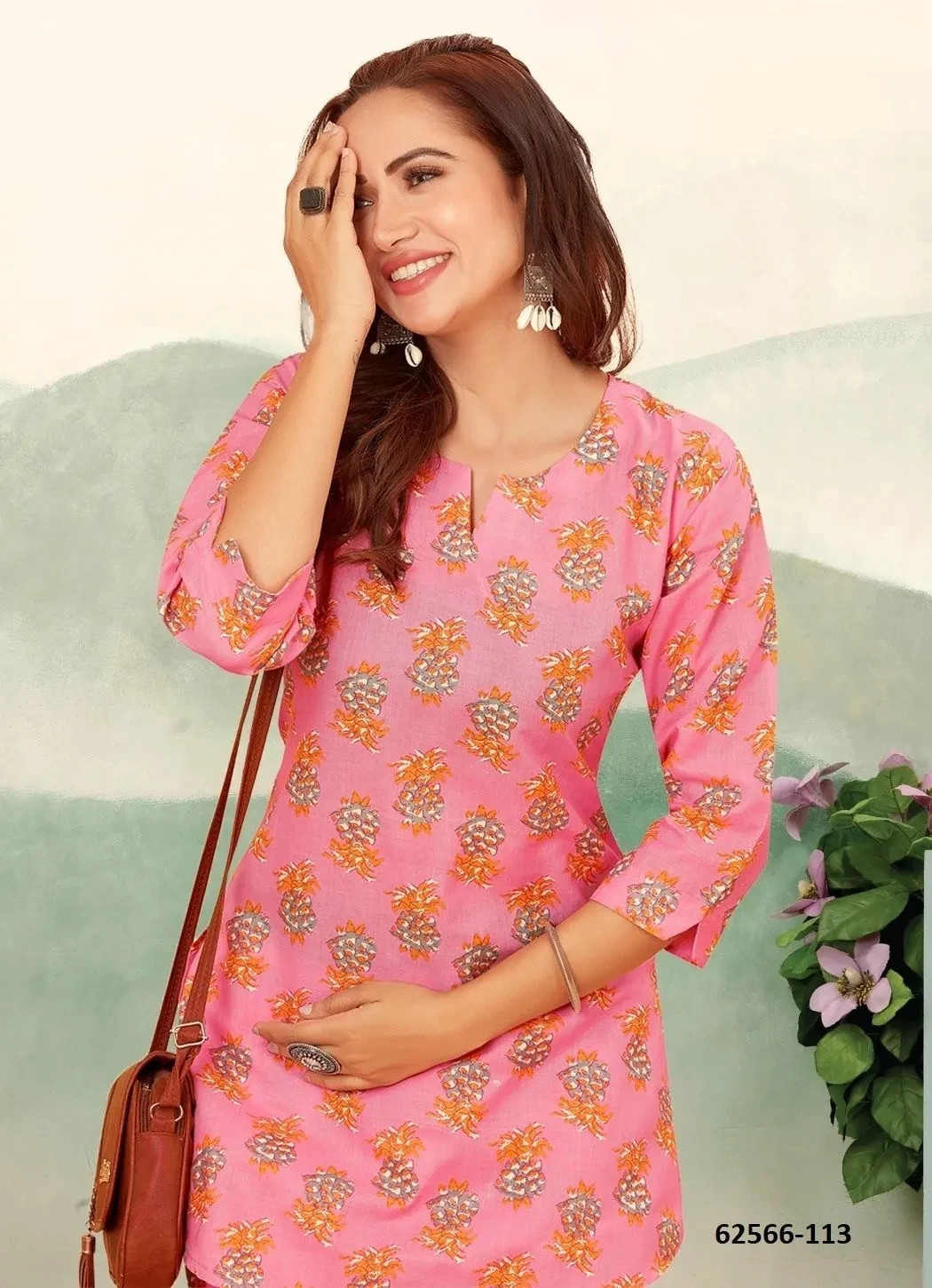 Indian Stitched Printed Co-ord Set Rayon Dress Off-White Top Pants for Women