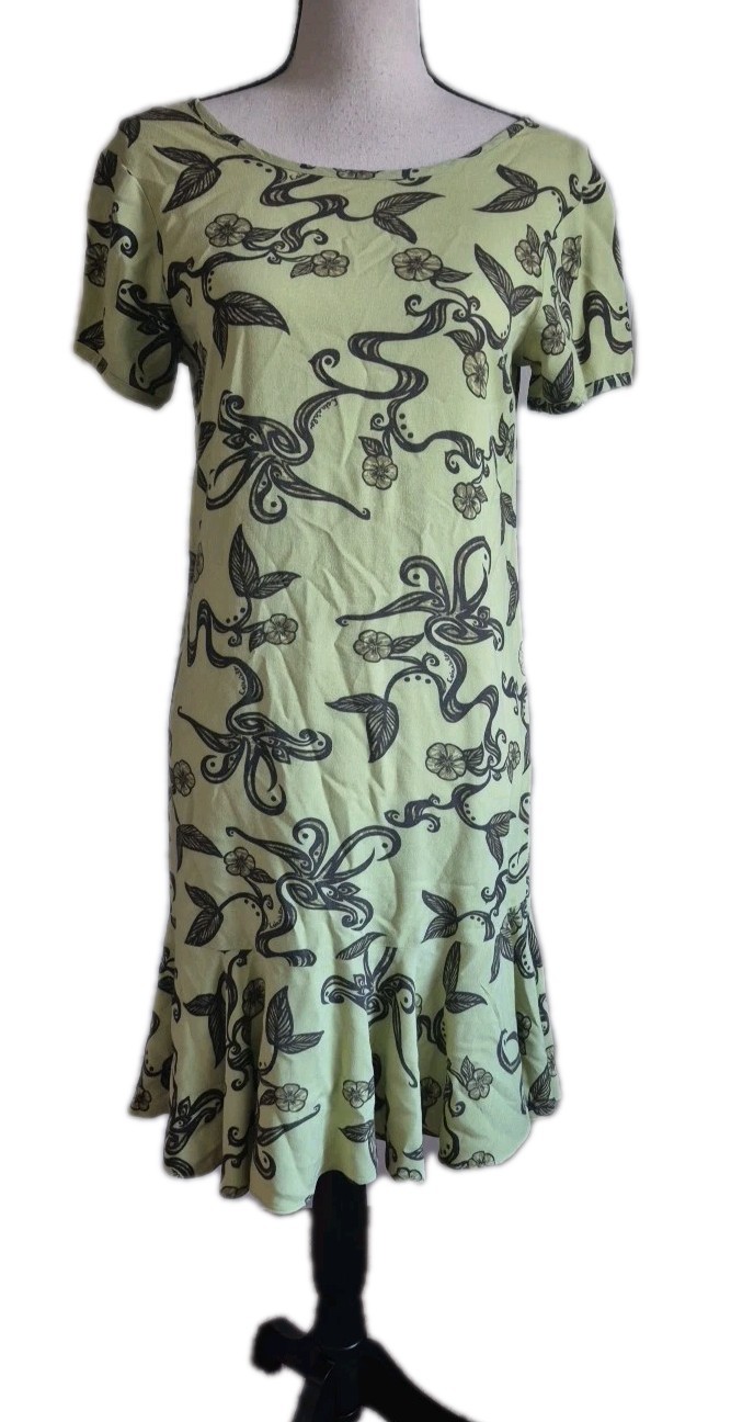 LEINA’ALA Hawaii Floral Dress Women’s Small Midi Green