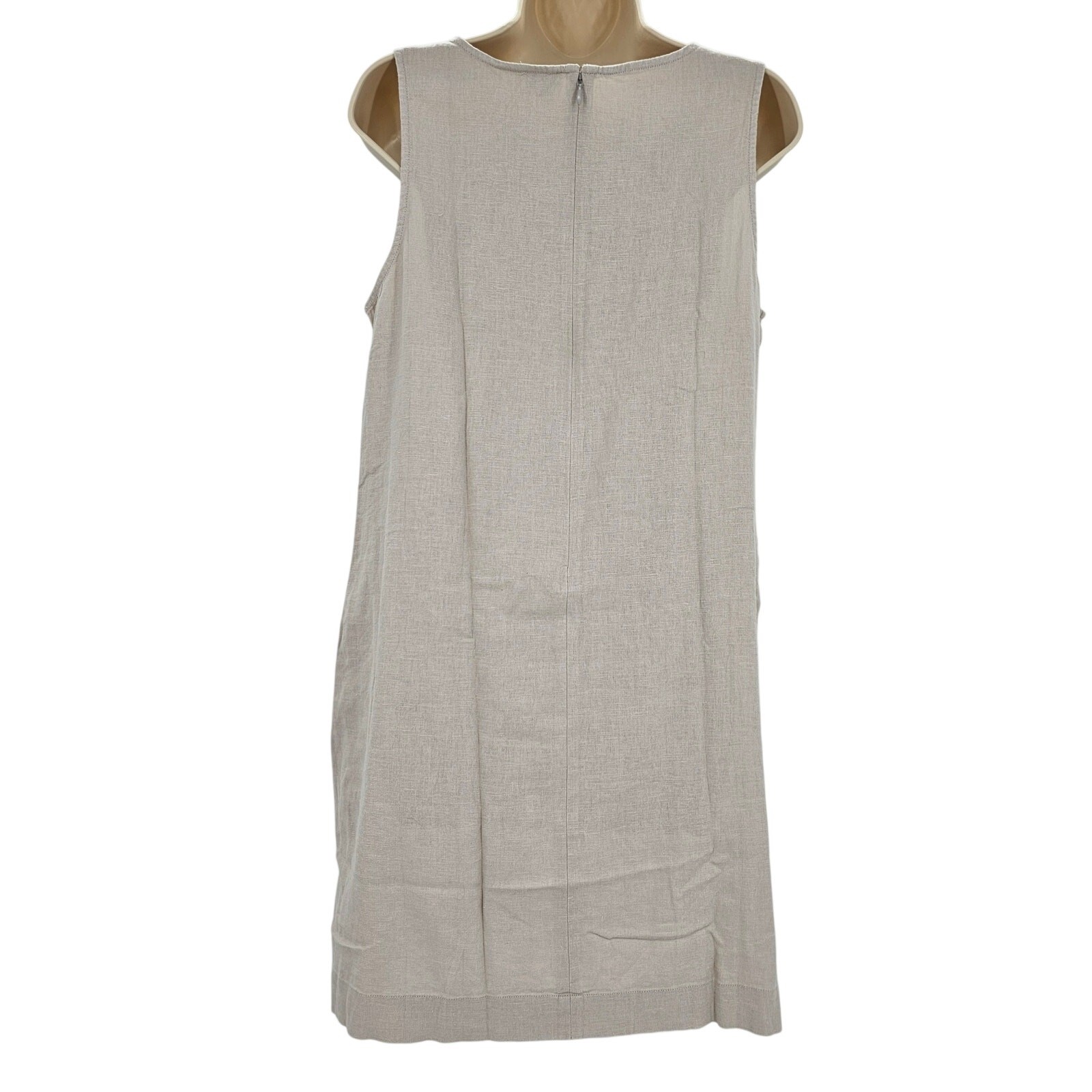 J. Crew Womans size 10 Linen Blend Shift Mini Tank Dress Sand/Tan CA406 NEW