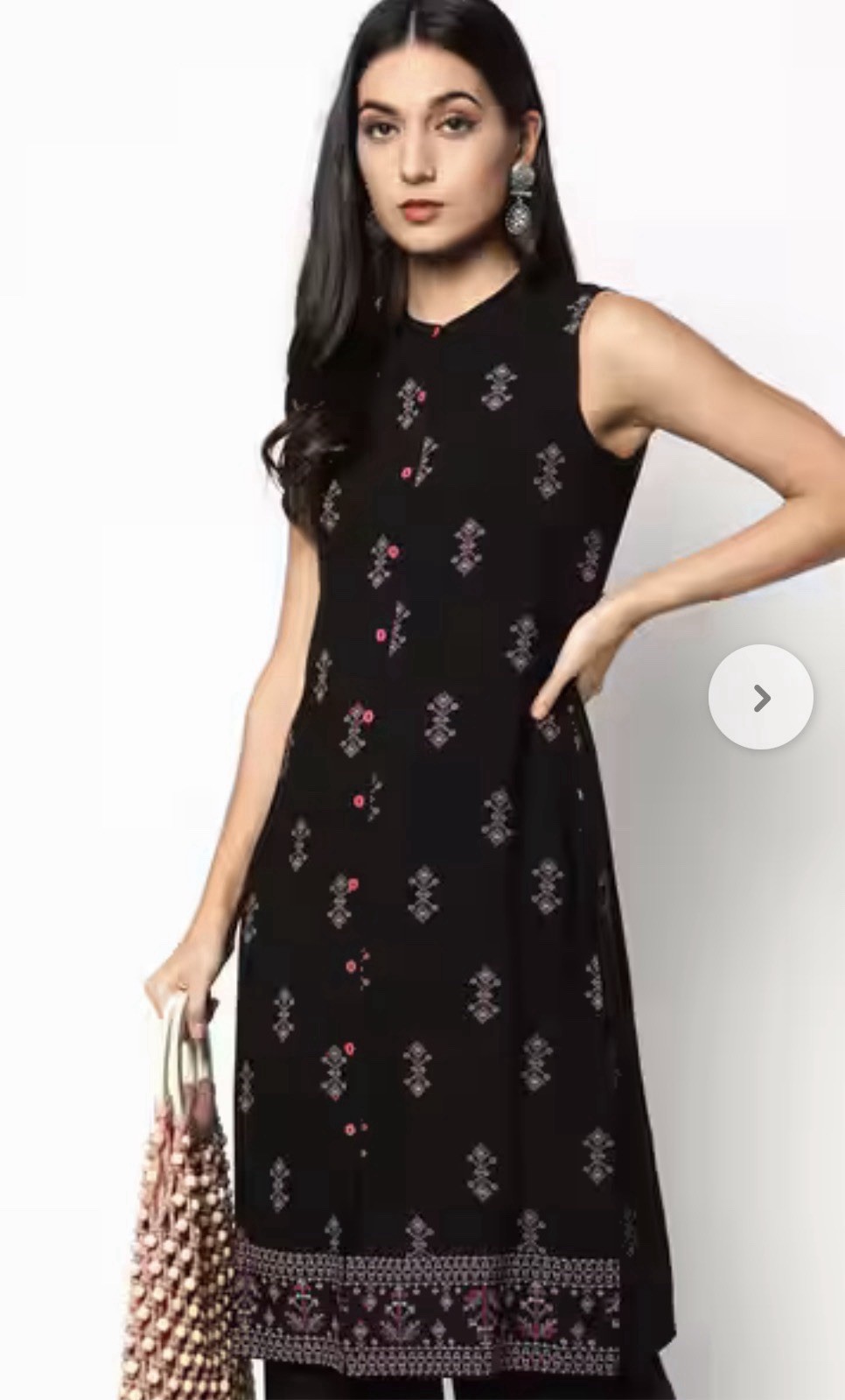 Avaasa Mix N’ Match Block Print Button-Down Straight Kurta Dress Size Large