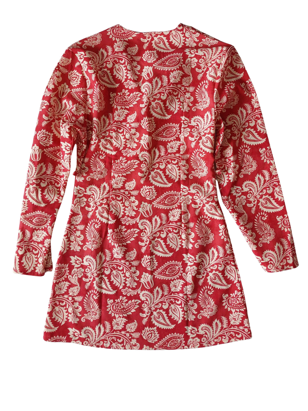 Vacancy Co. Red & Cream Patterned Mini Dress Brand New With Tags Size XS RRP£35