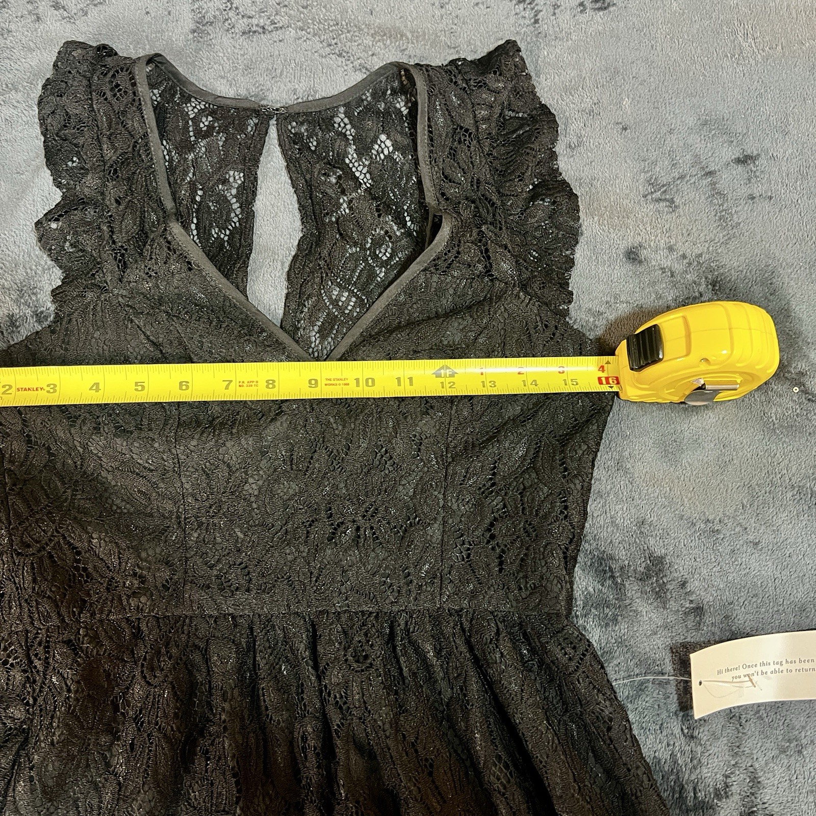 New BCBG Generation Wms Lace Floral V Neck Pleated Mini Little Black Dress 4