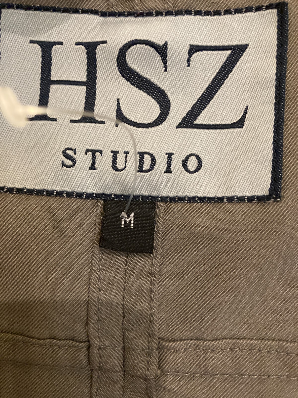 HSZ Studio Army Green Sleeveless hooded Overall Jumper Dress Medium Zipper front