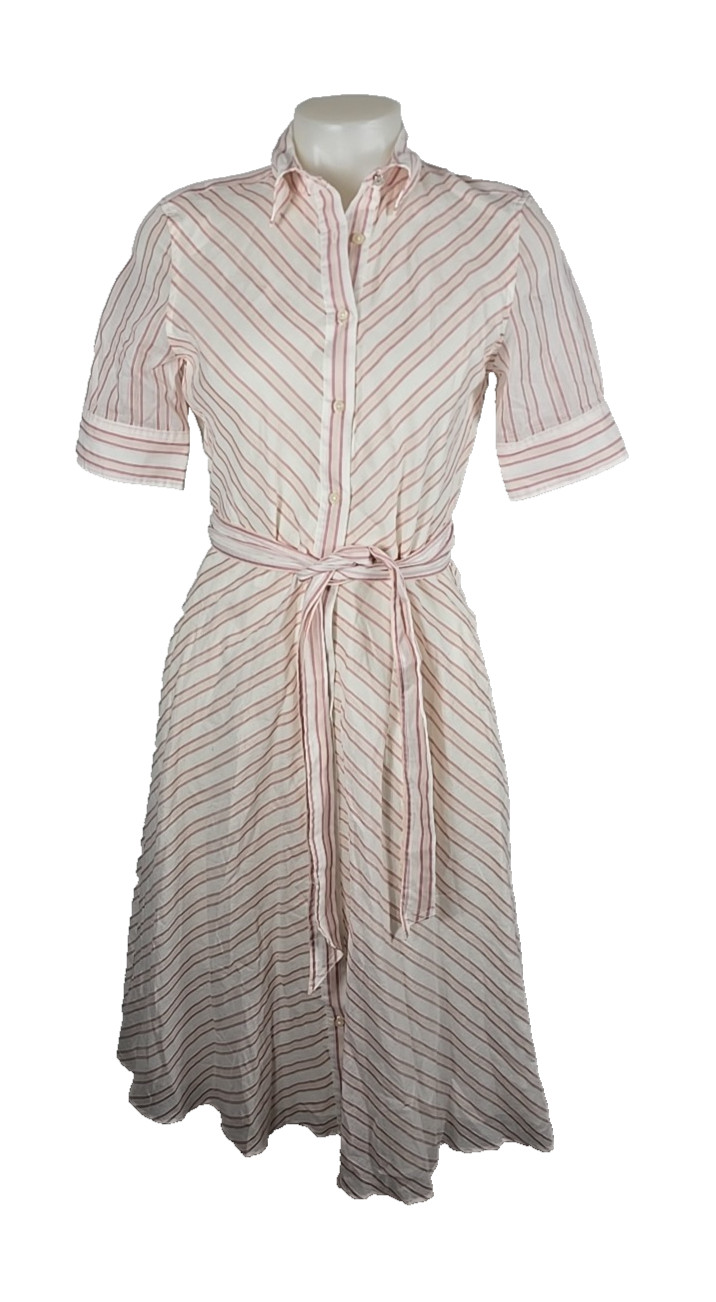NWT – Ralph Lauren Striped Belted Shirt Dress Berry Sz 4P Petite