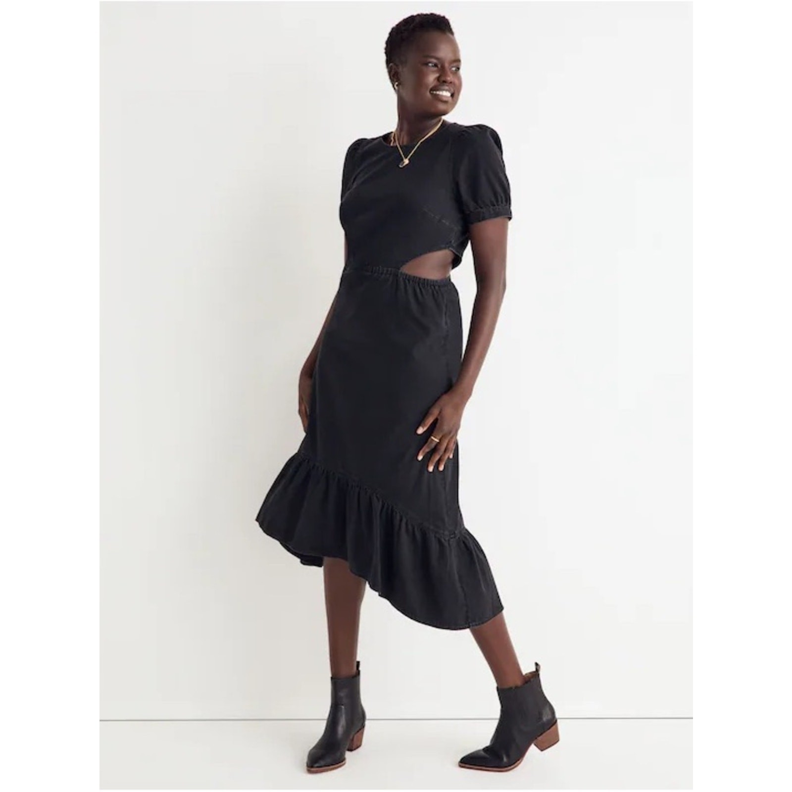 Madewell Denim Cutout Mulgrove Wash Midi Dress Women’s 2