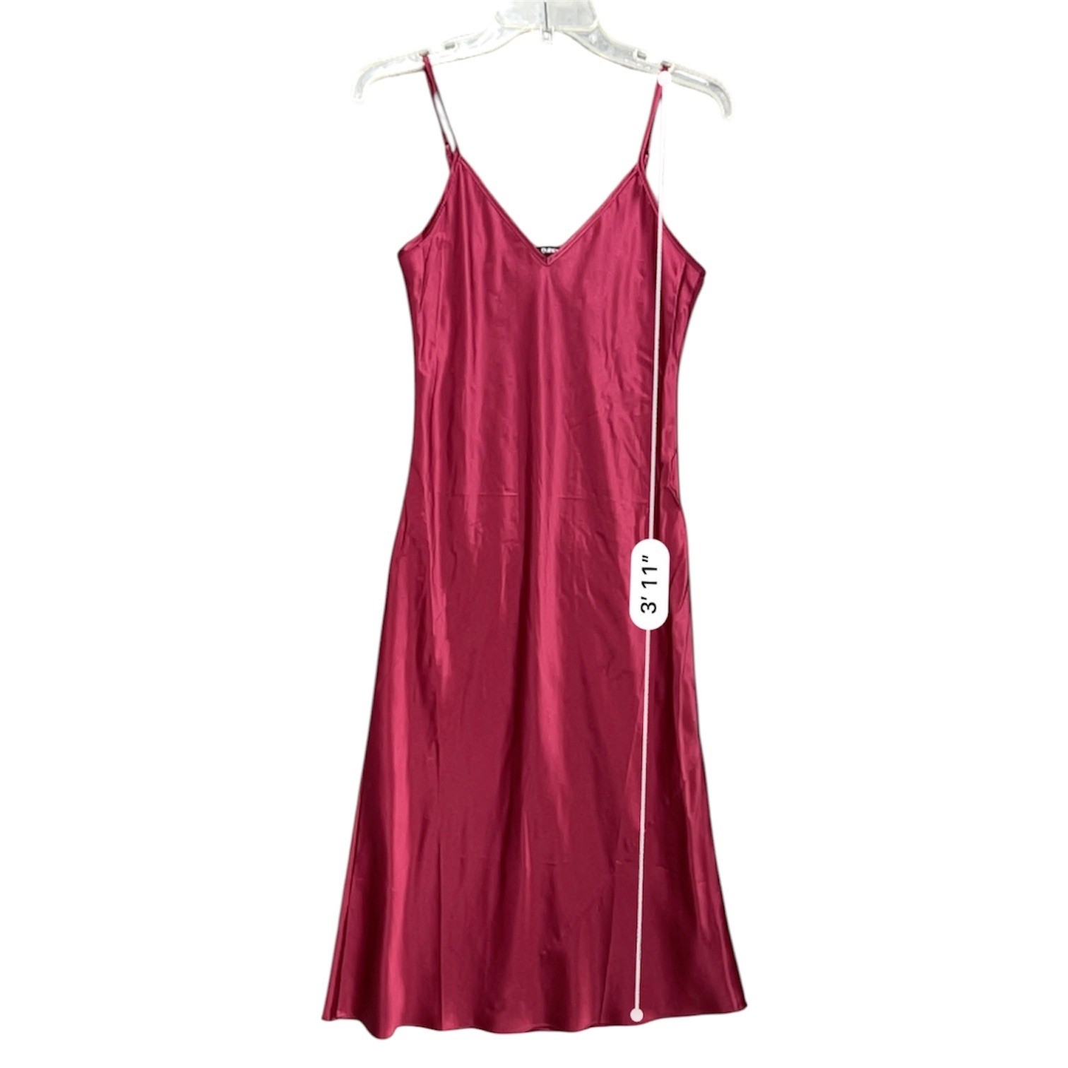 Quince 100% Washable Silk Bias Midi Slip Dress Mulberry Wine Midi V-Neck Small