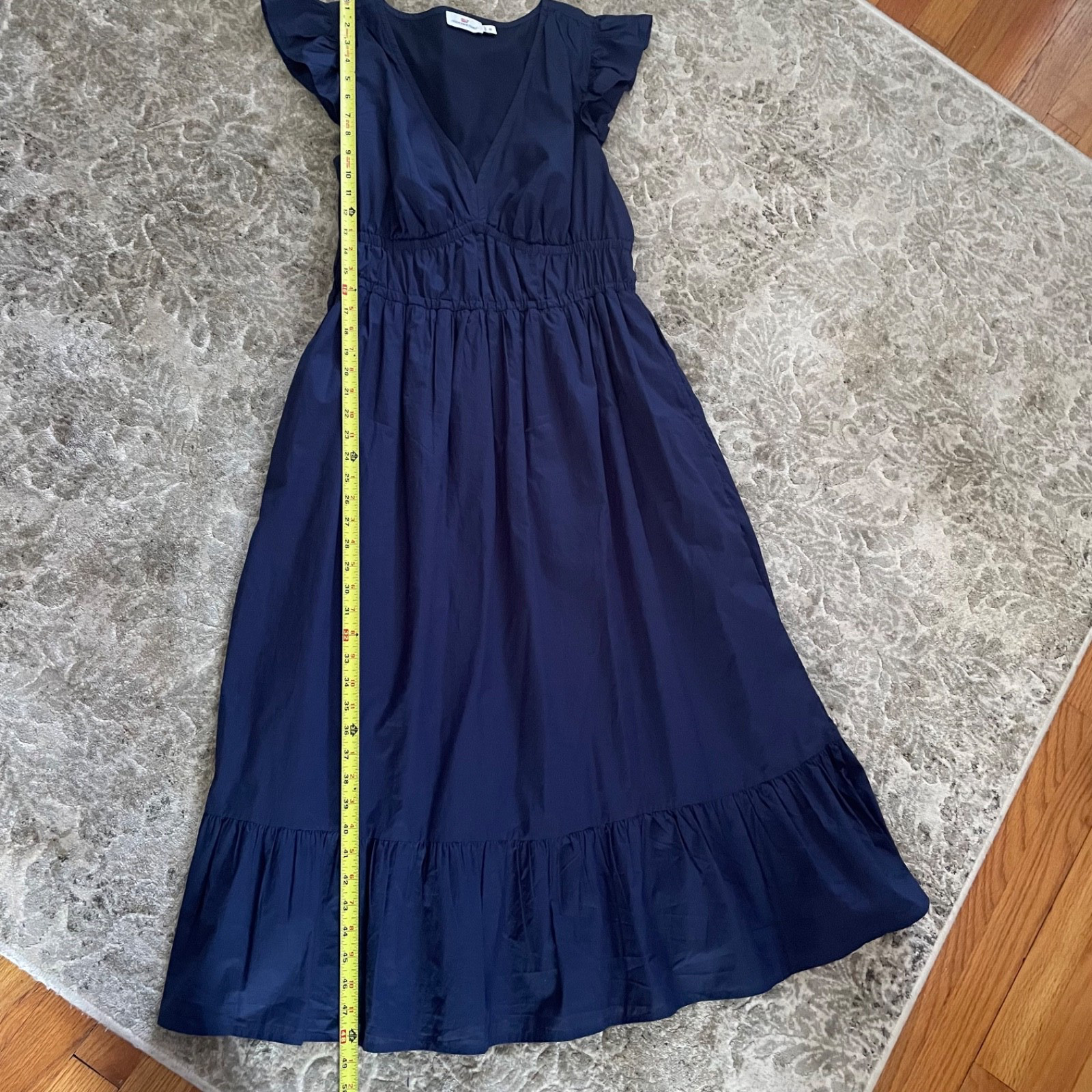 Vineyard Vines Marina Poplin Flutter Sleeve Midi Dress Size M
