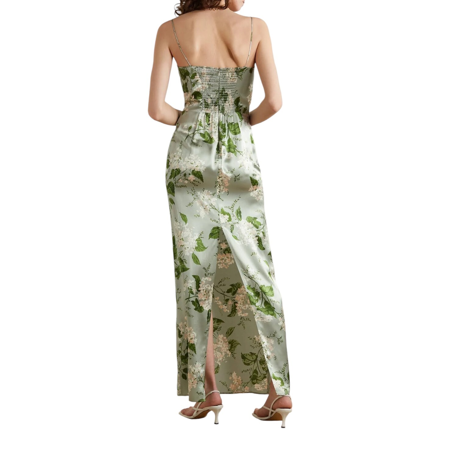 Reformation Frankie Silk Dress Tea Garden