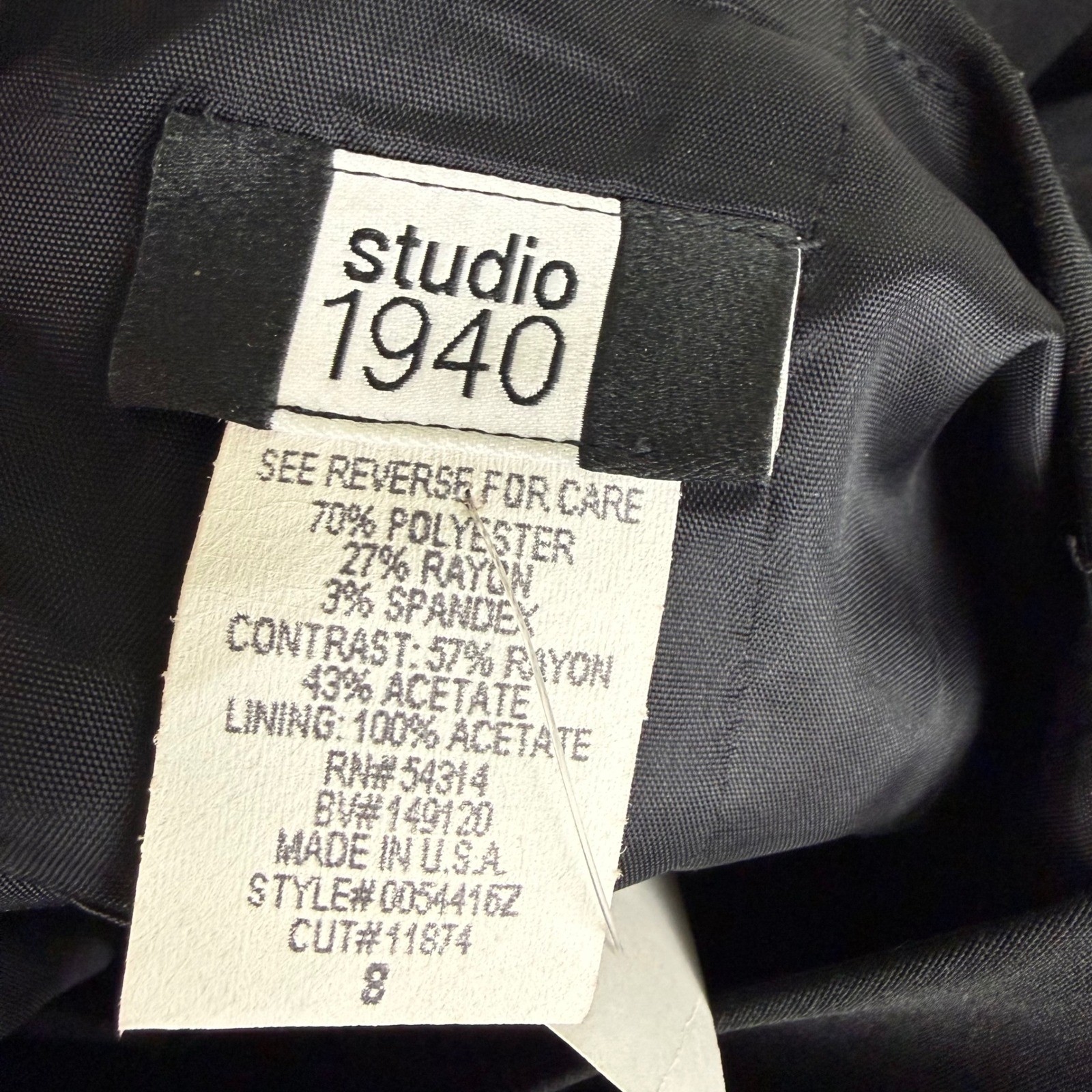 Studio 1940 Fashion Bug Black Halter Dress Teal Trim Rockabilly Vintage Y2K Sz 8