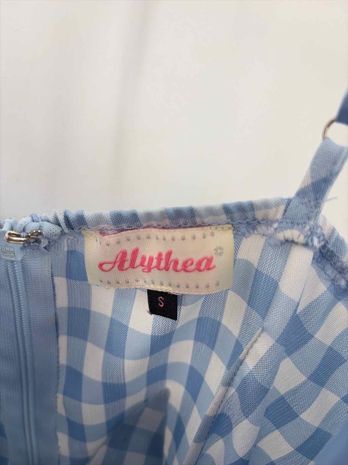 Pre-Owned Alythea Blue Size Small Gingham Short Sleeveless Dress