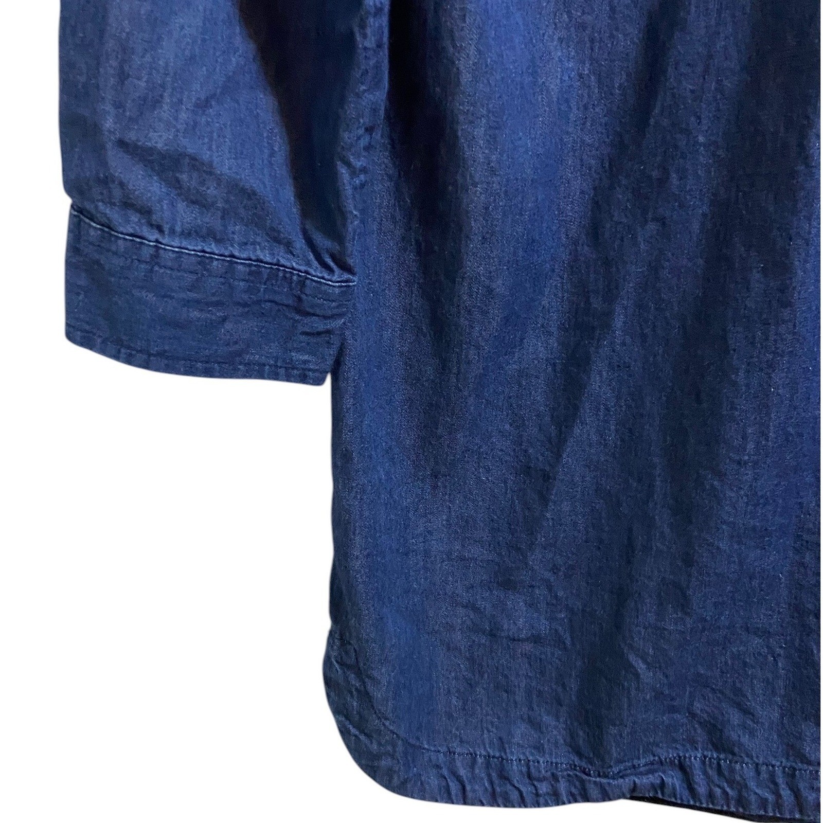 Old Navy Chambray Denim Shirt Dress Long Sleeve Cotton Tunic Western Boho Size M