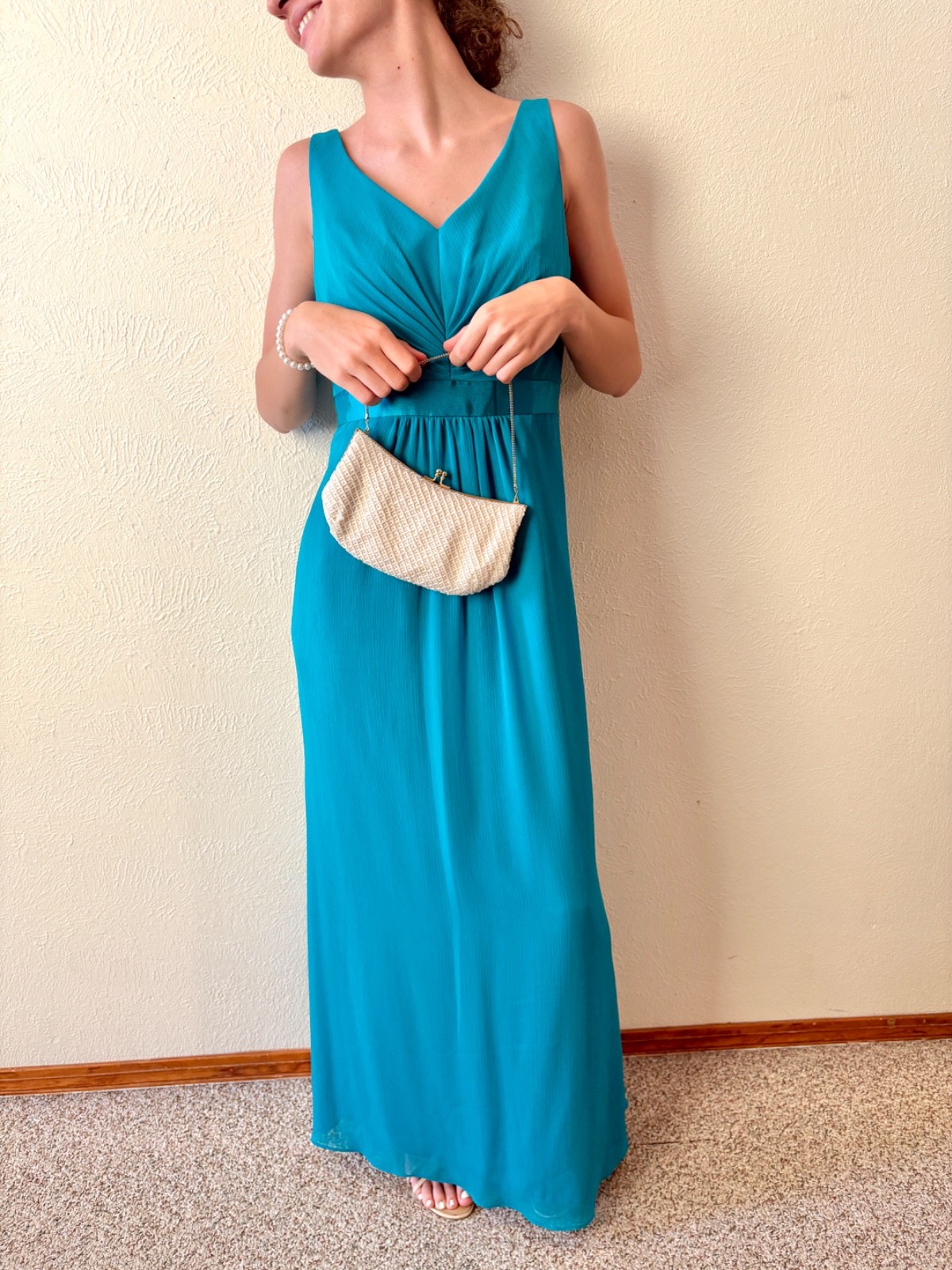 David’s Bridal chiffon empire waist maxi formal dress NWT sz 10 Oasis