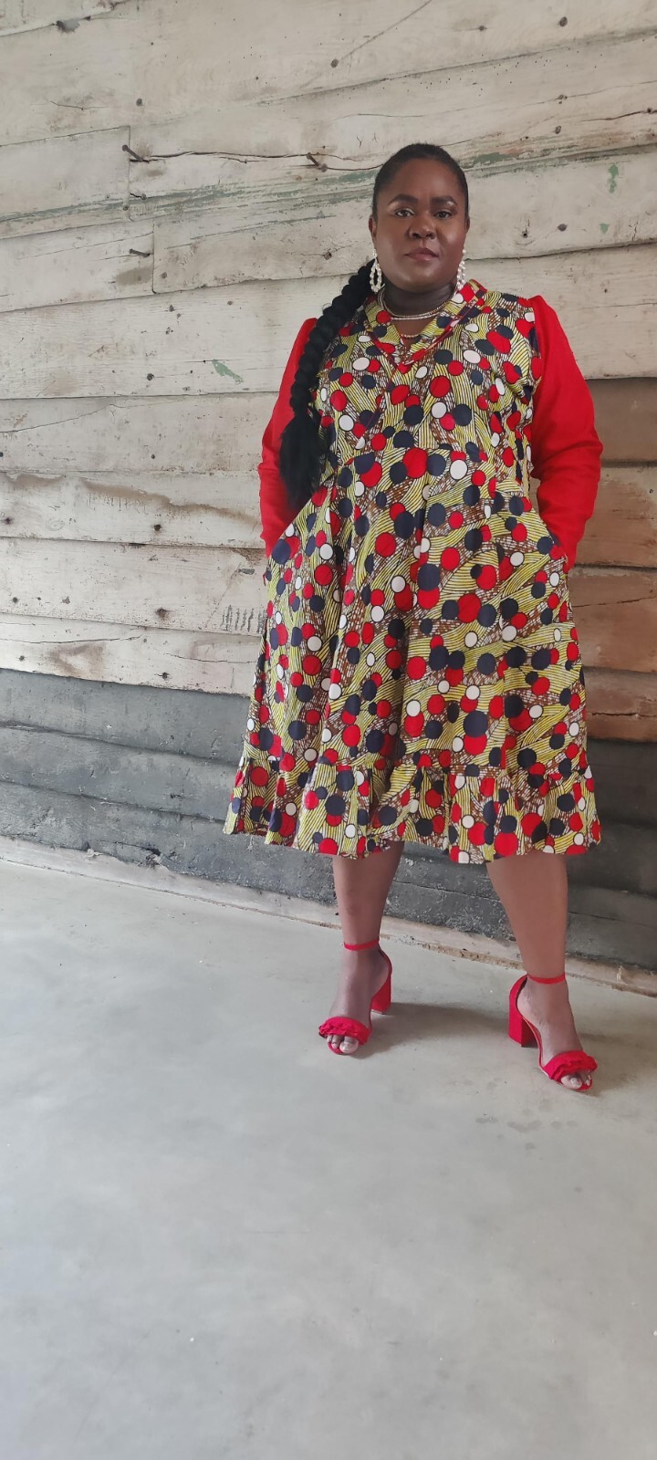  African dress/  African Print Elegant  Midi Dress, African Clothing,