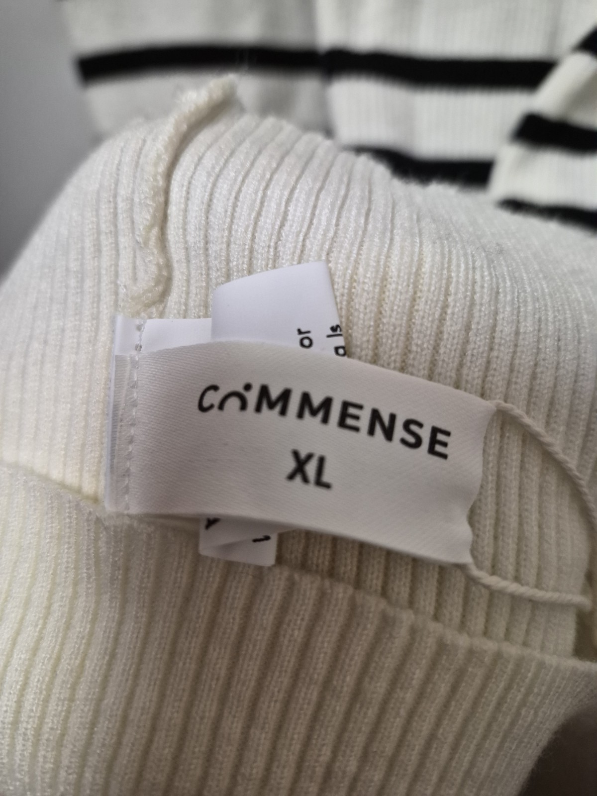COMMENCE Knitted TURTLE NECK striped Cottagecore Fisherman Sweater Dress NWT XL