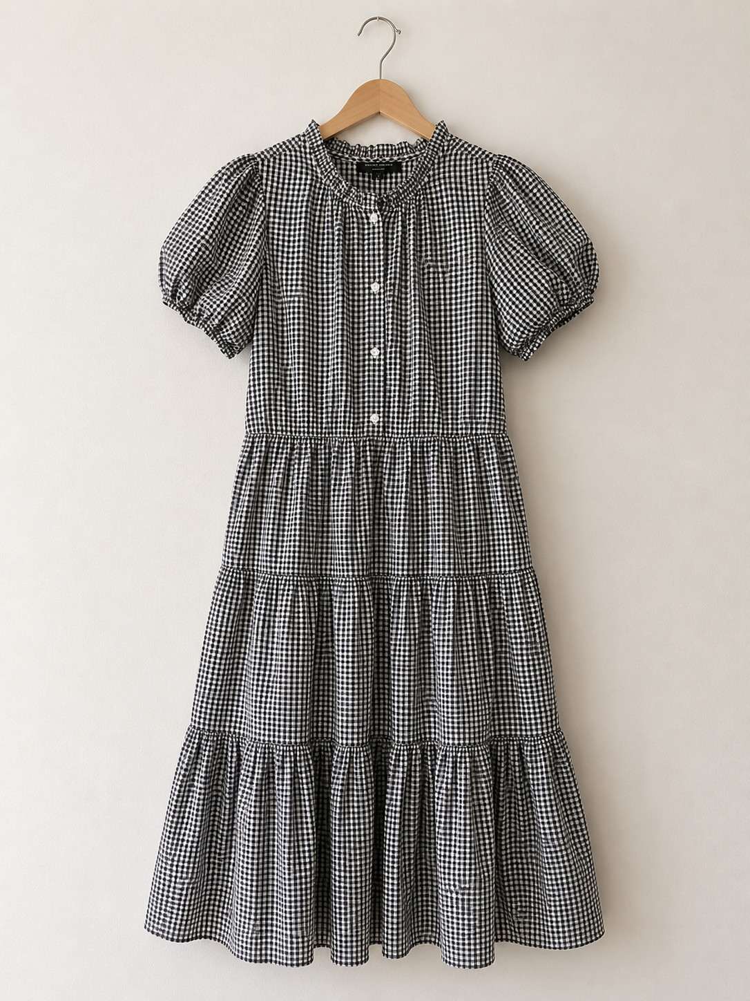 Yessica C&A Gingham Prairie Midi Dress Puff Sleeve Cottagecore EUR 40