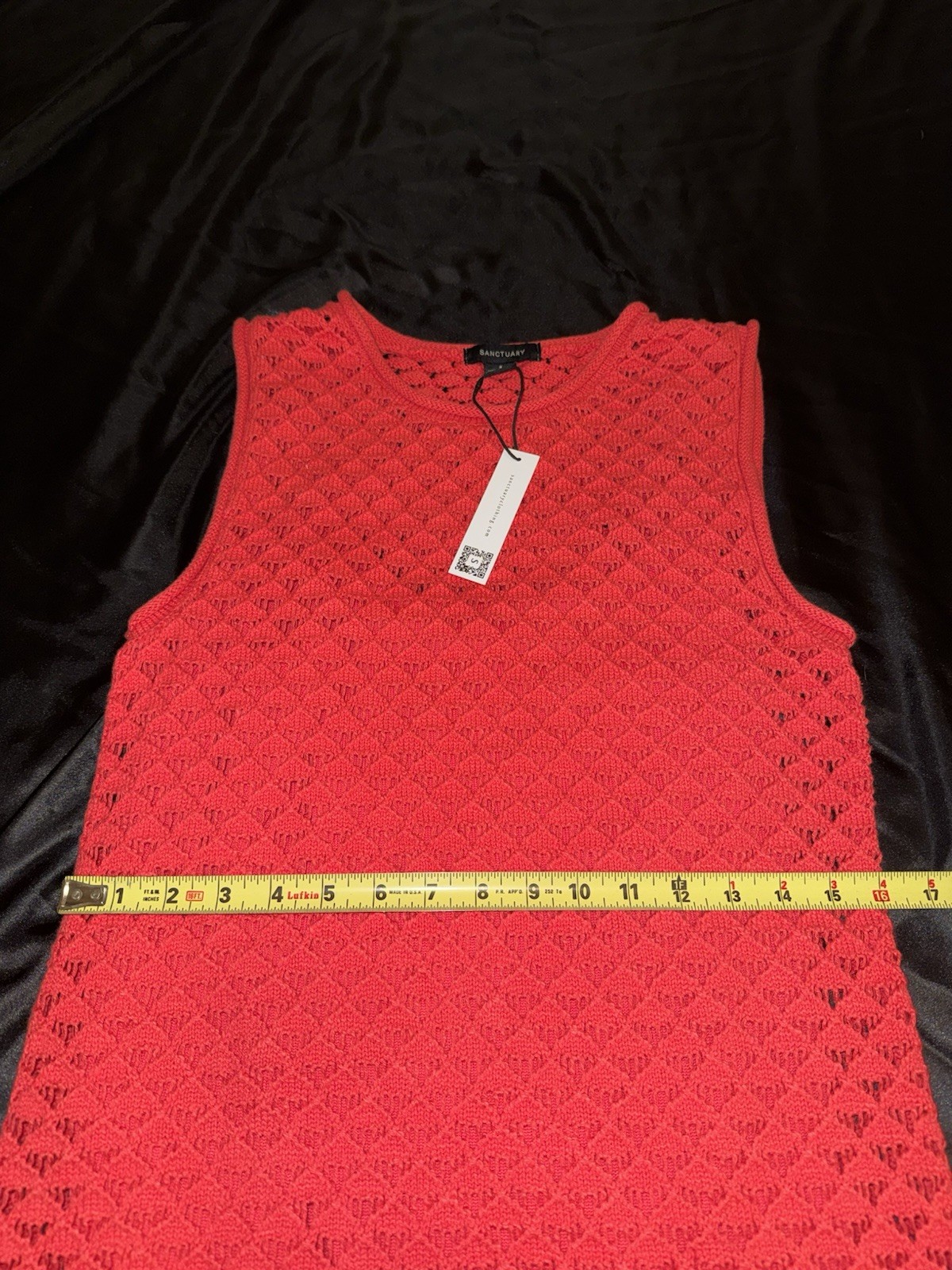 Sanctuary Summer Shell Dress Cayenne Red Crochet Knit Mini Size Small NWT