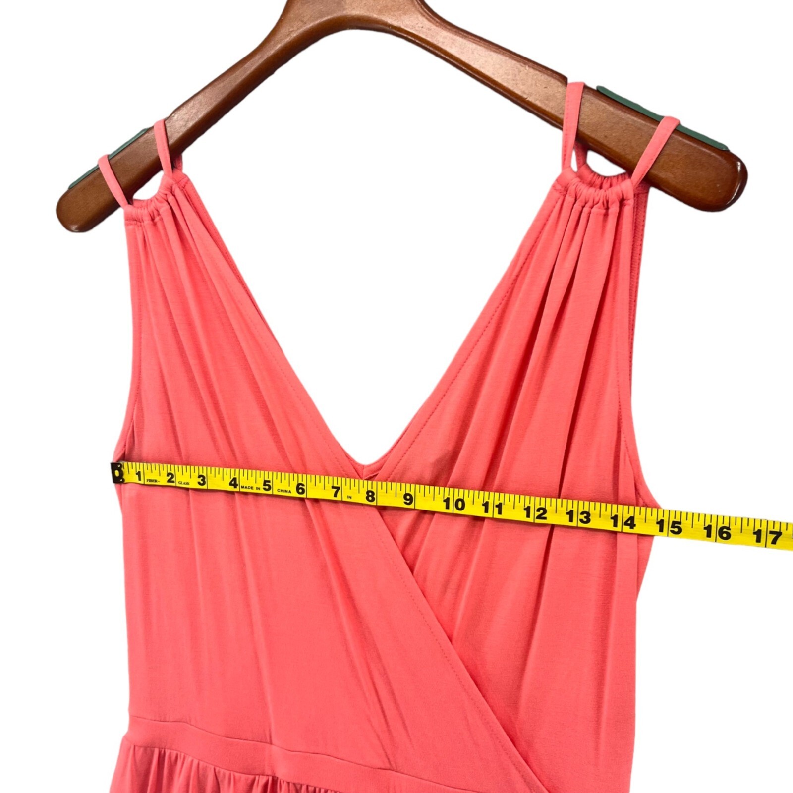 Banana Republic Goddess Dress Light Coral Cross Front Sleeveless Faux Wrap Sz M