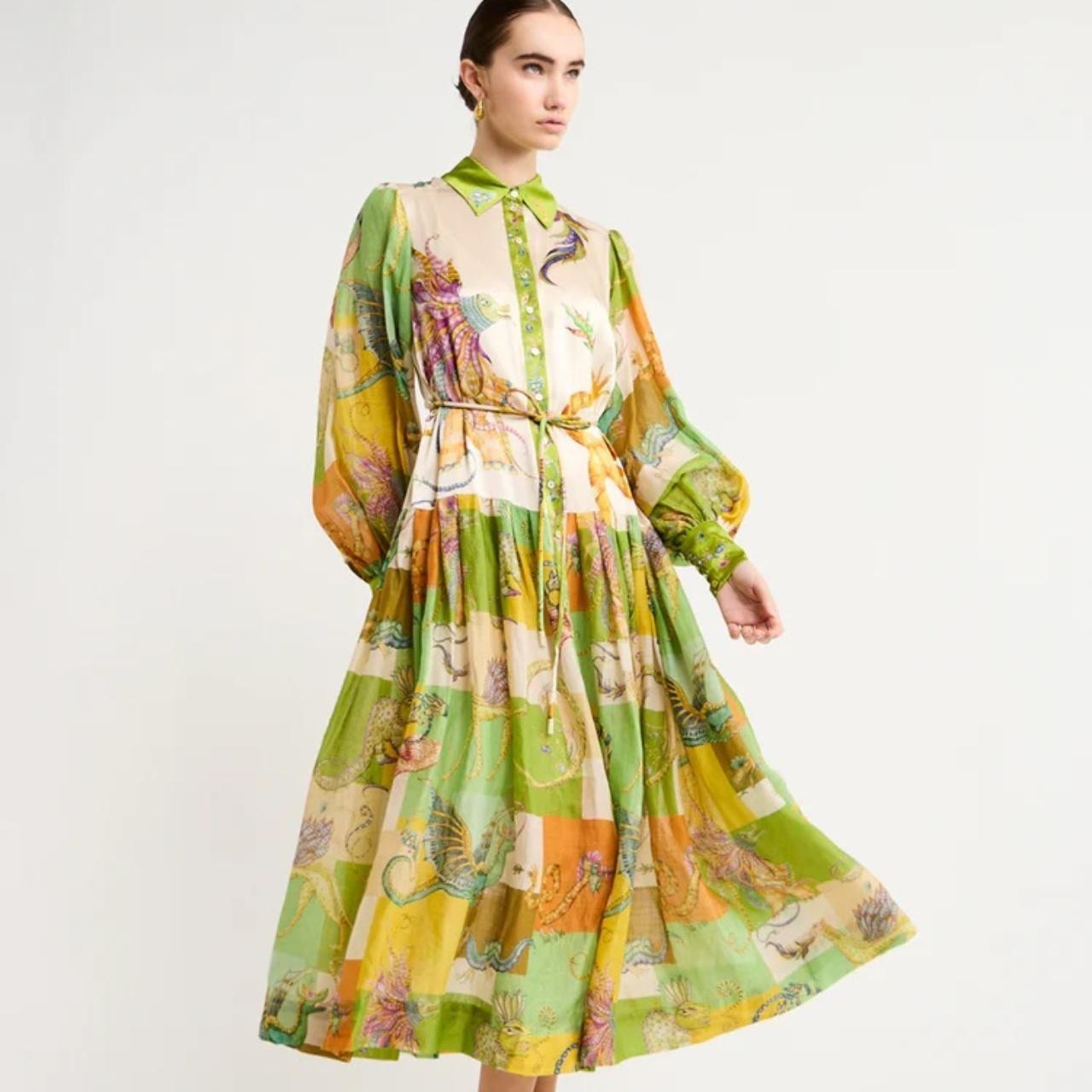 Alemais Jerome Silk Shirtdress Multi Size AU 10