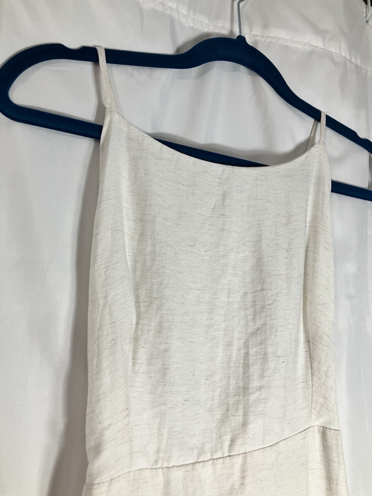 Dazy Beige Backless Maxi Dress Linen Blend Small