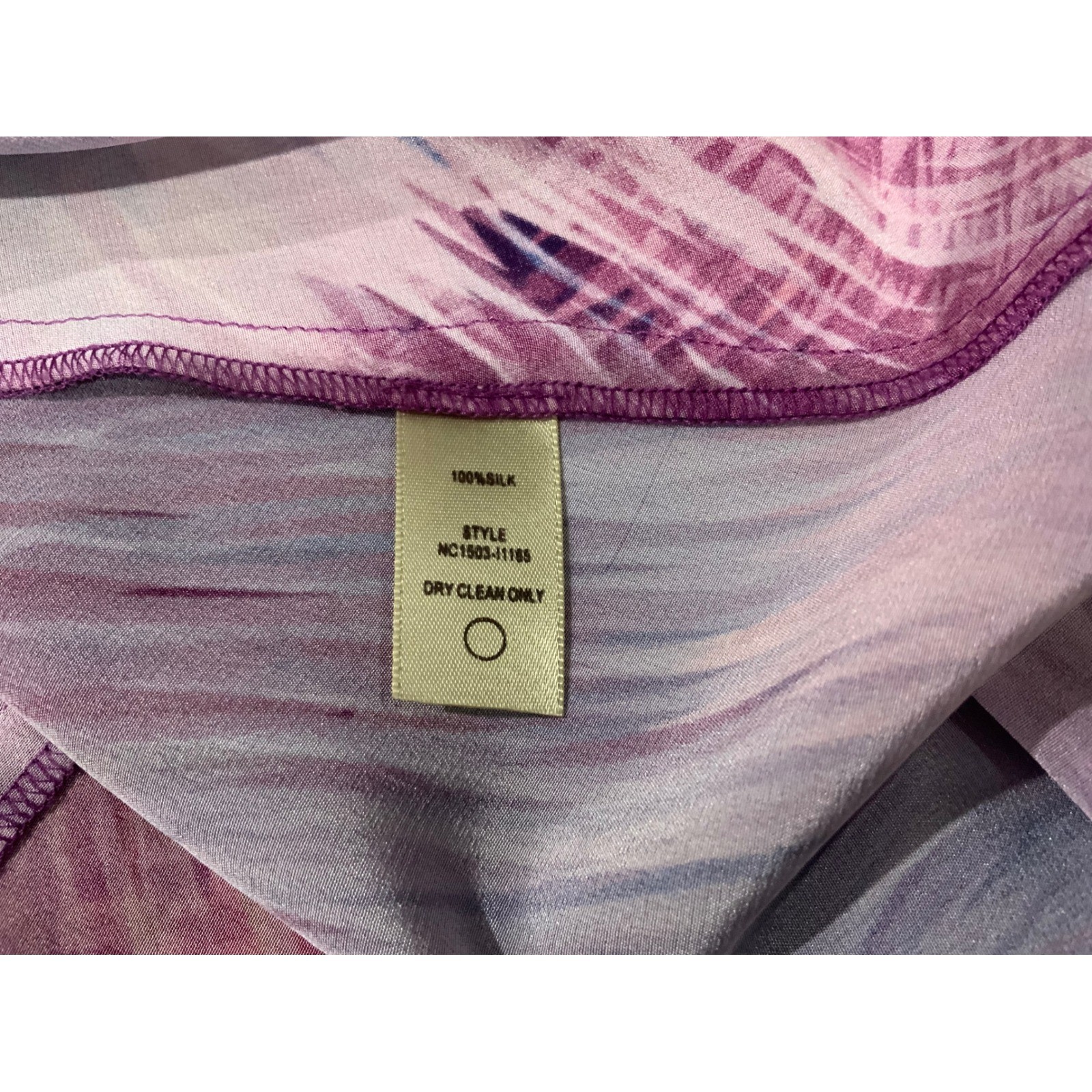 Presley Skye 100% Silk Abstr Print High Low Maxi Dress Purple Pink NC1503-11185