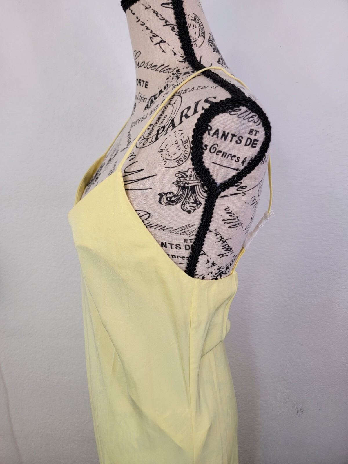 Bcbg Max Azria Iris Yellow Slip Maxi Dress Sz Small EU 40 V Neck Long Nwt