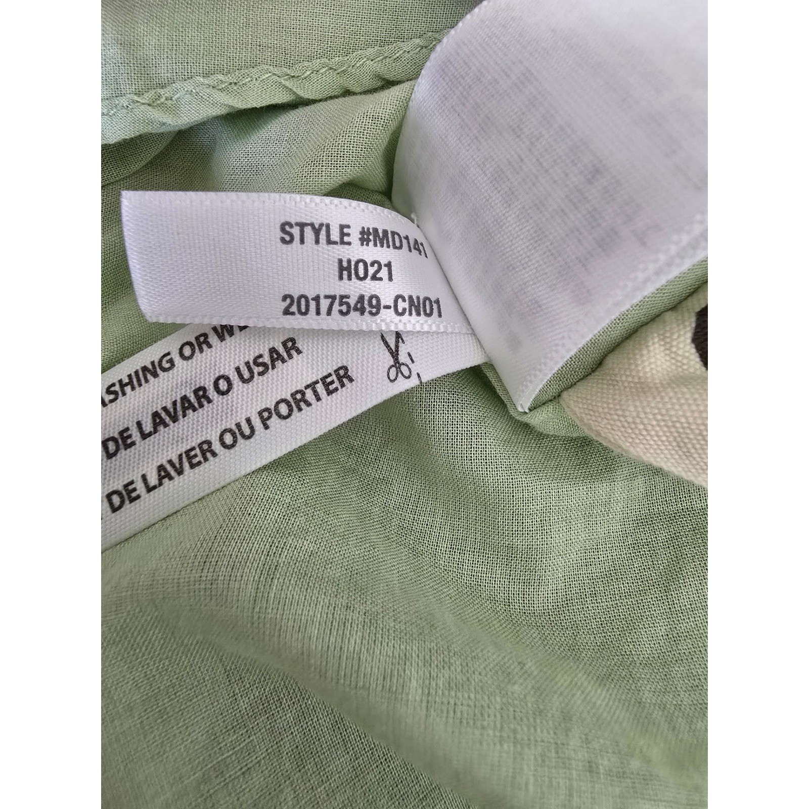 Madewell Linen-Blend Lucie Smocked Midi Dress Size Small Sunfaded Mint MD141