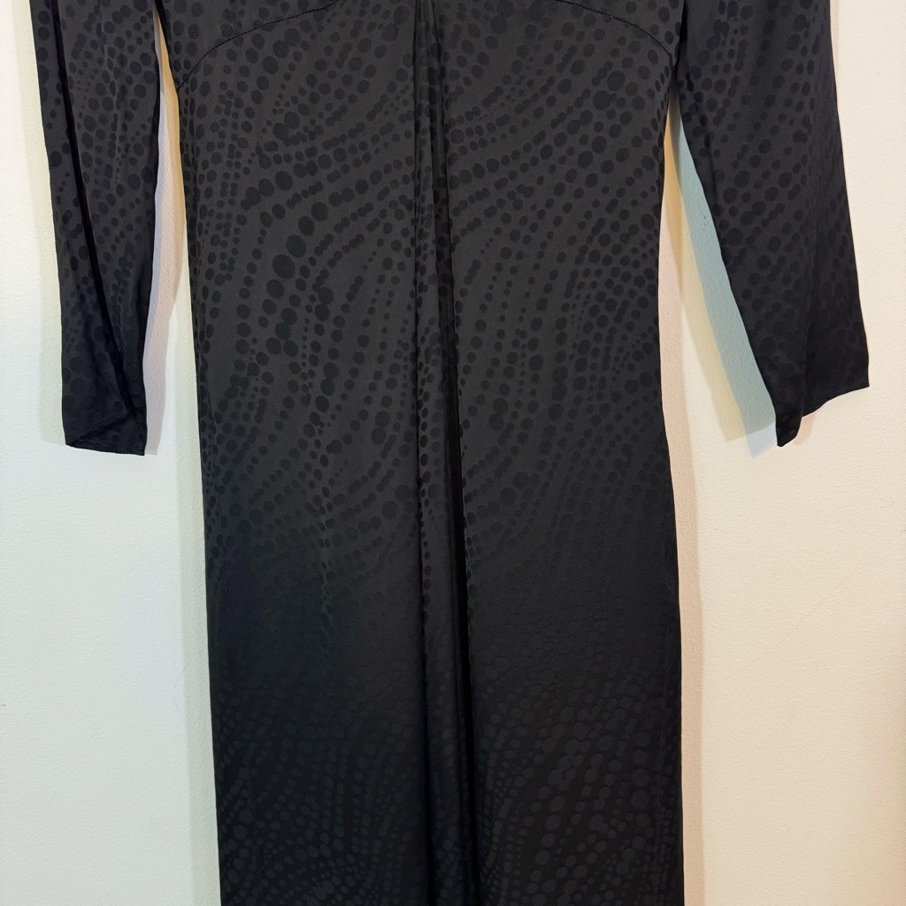 THE KOOPLES Dot Jacquard Empire Waist Maxi Dress Black – Size Small