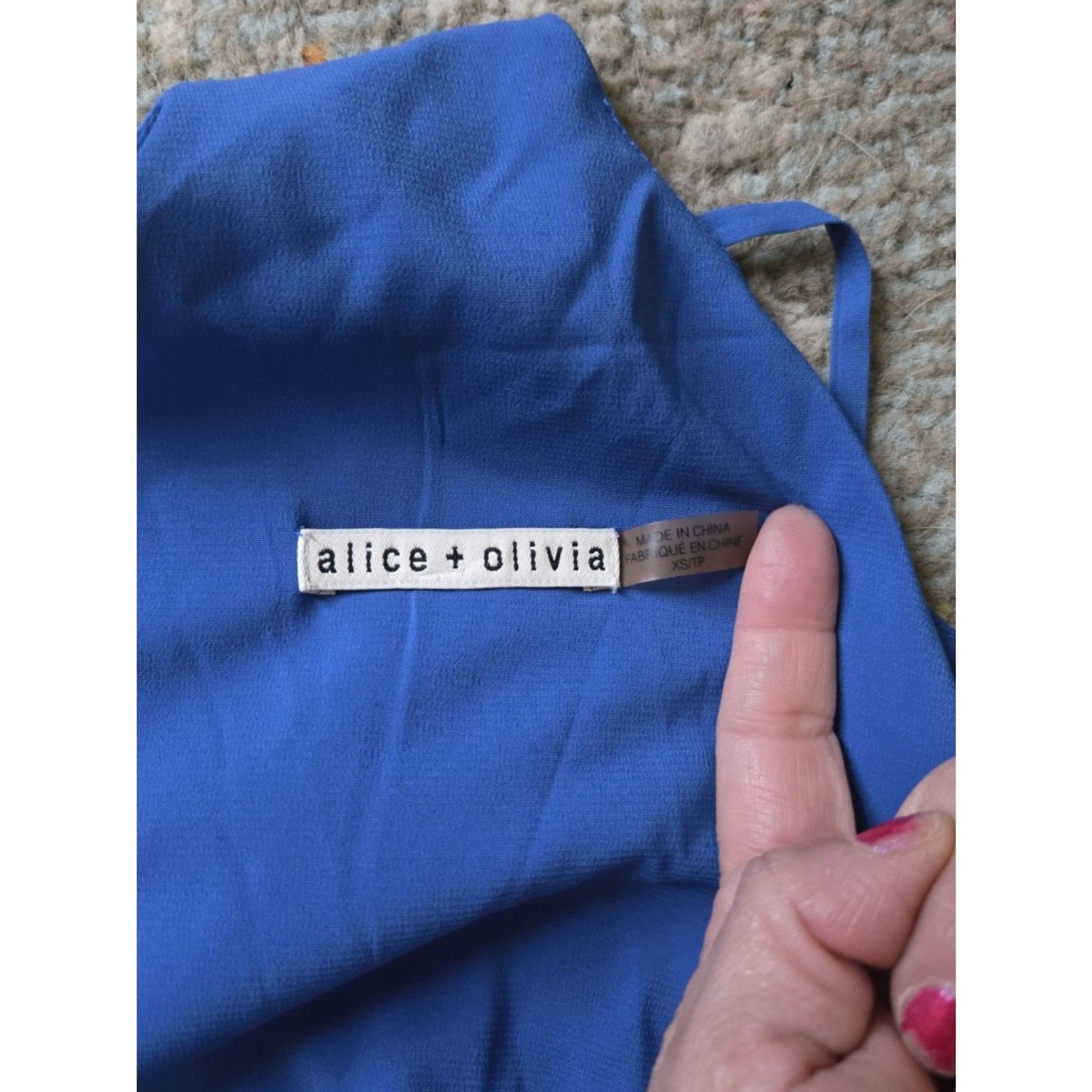 Alice + Olivia – Blue Racerback Mini Shift Dress – XS