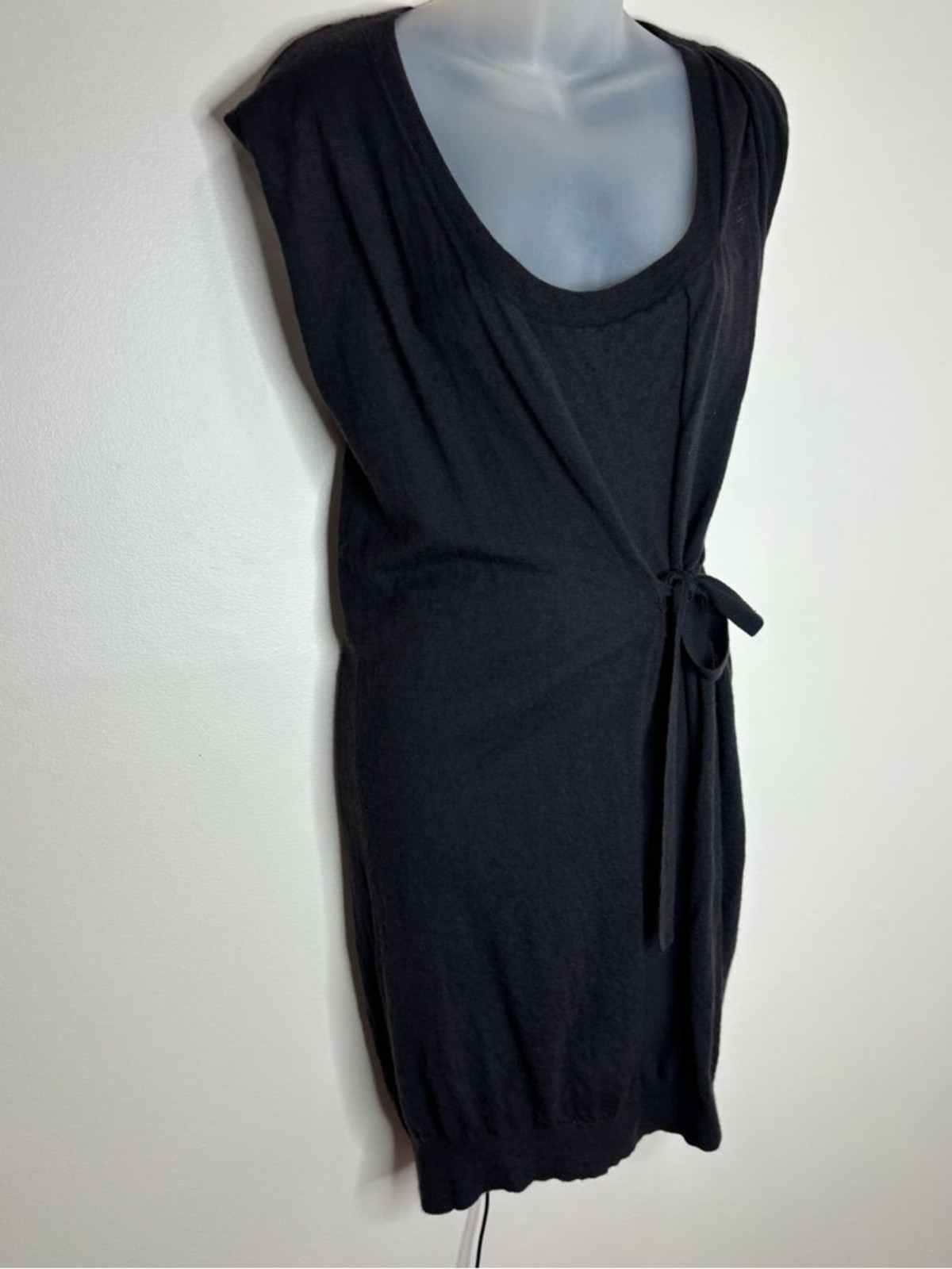 3.1 Phillip Lim Wool Cashmere Blend Grey Sleeveless Tie-Waist Midi Dress small