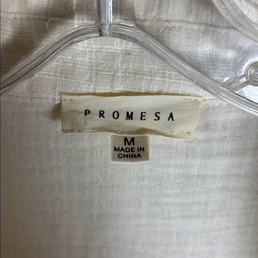 Promesa Collared Button Drawstring Paperbag Mini Dress