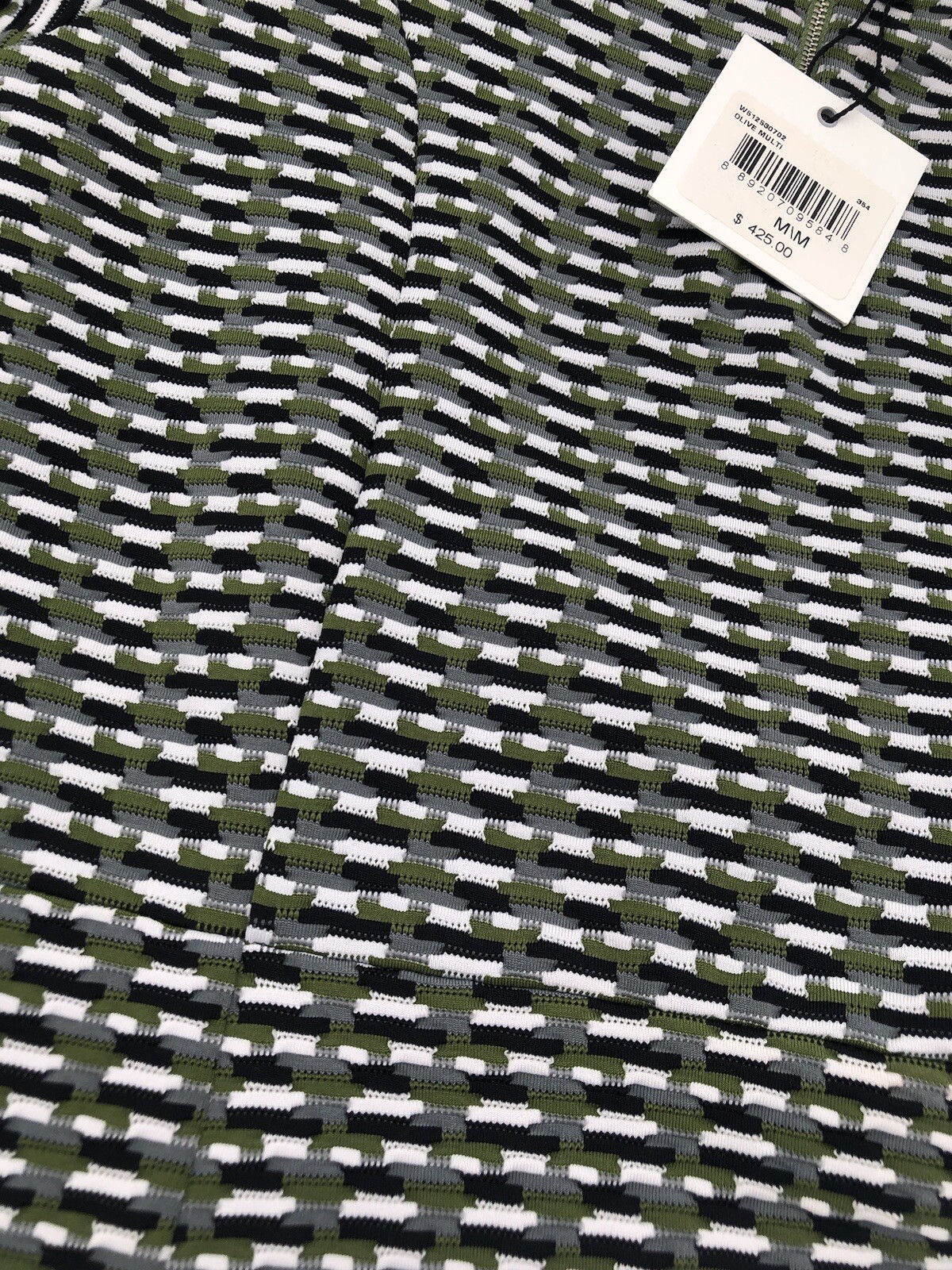 Opening Ceremony Size Medium Dress Multi Olive Short Sleeve Stretch NEW!