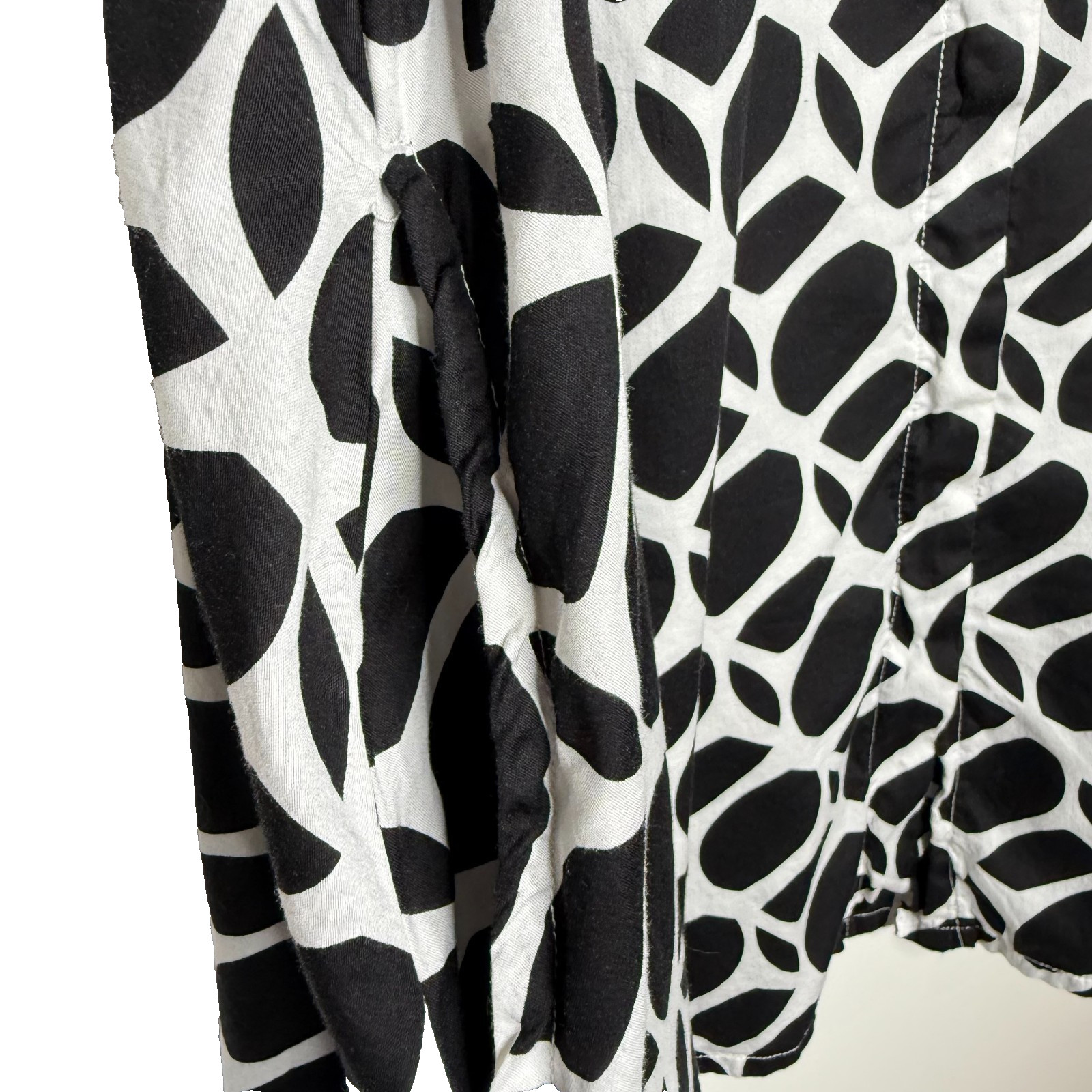 Bryn Walker XXS Black & White Cotton Winona Lagenlook Tunic Dress Pockets