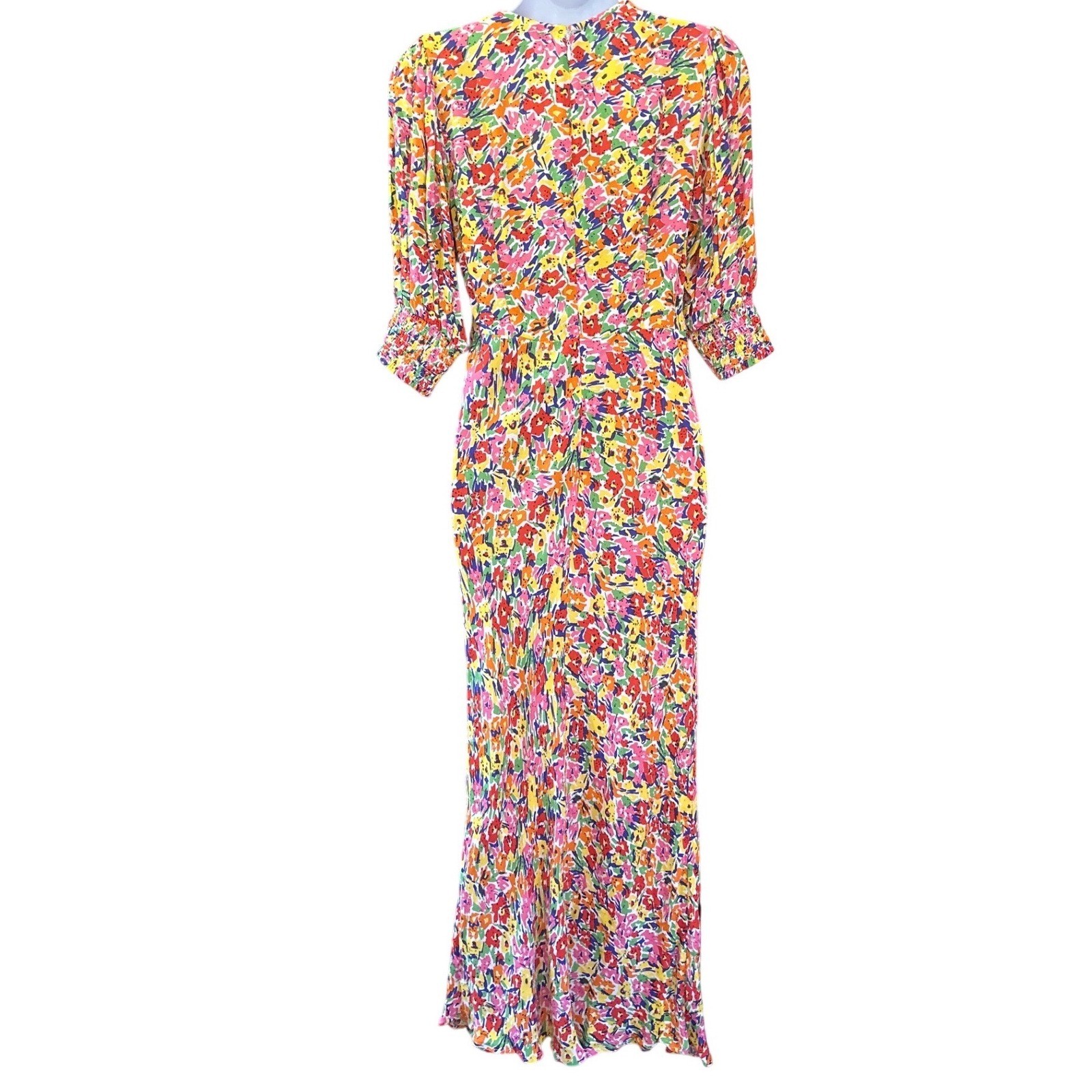 RIXO Maxi Dress Floral Painterly Dopamine Dressing Boho Chic Summer Artsy
