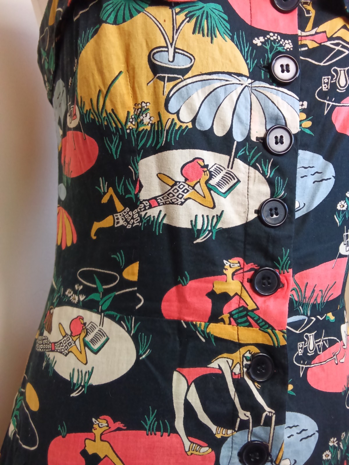 Emily and Fin Sundress Medium 12 Beach Lady Pool Print Summer Dress Pockets