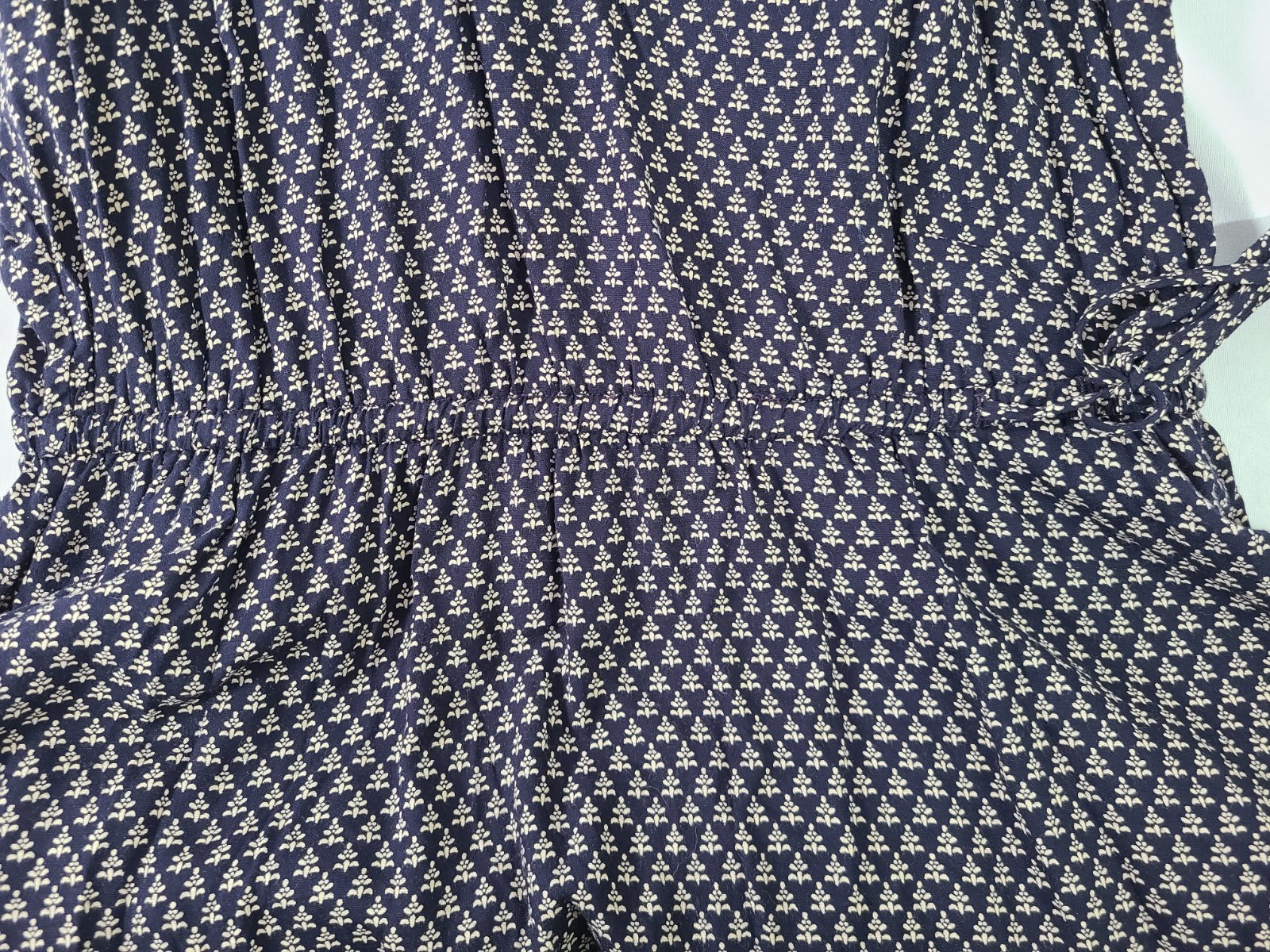 Lucky Brand Women’s Medium BOHO Printed Beaded Studded V-Neck Midi Dress