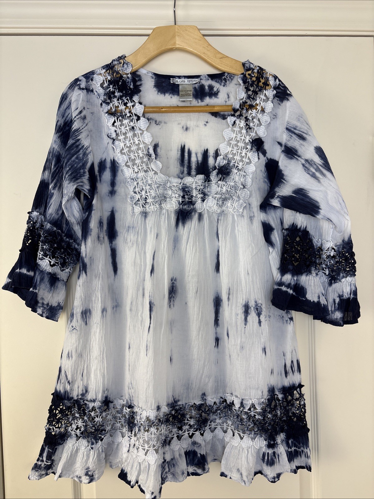 Cute Options Boho Hippie Festival Cotton Tie Dye Tunic Size L