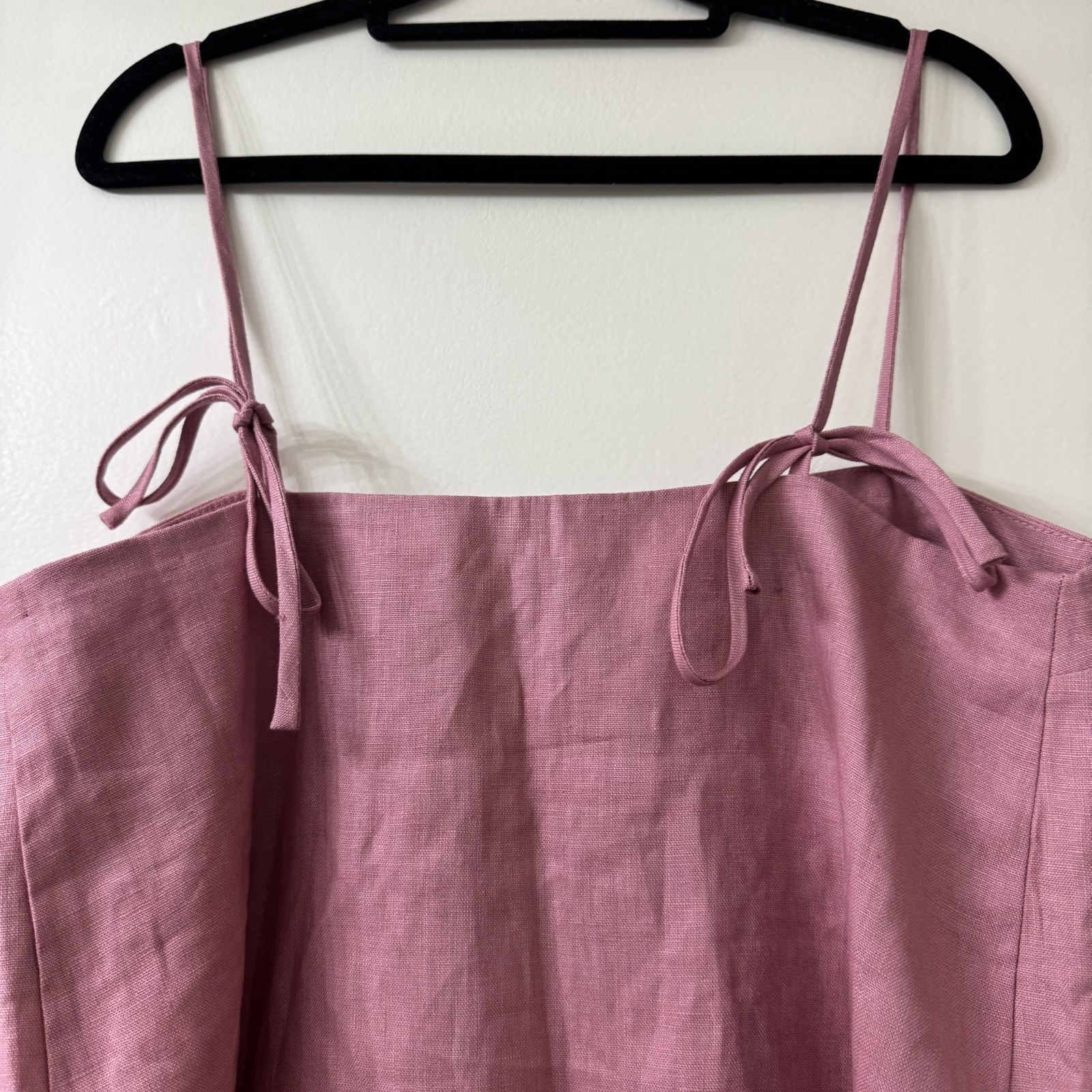 NWT Reformation Aubree 100% Linen Dress ROSE PETALS Pink Mini Dress Size Small